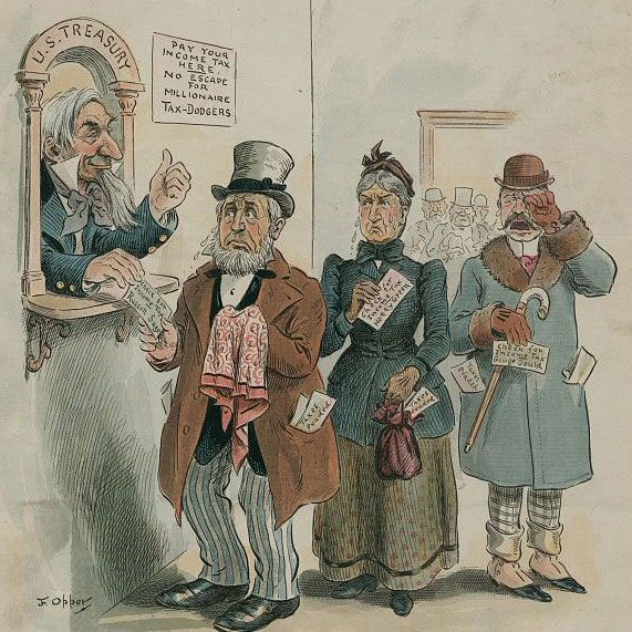 A cartoon, appearing on the cover of 'Punch' in 1895, shows Green flanked by tycoons Russell Sage and George J. Gould.