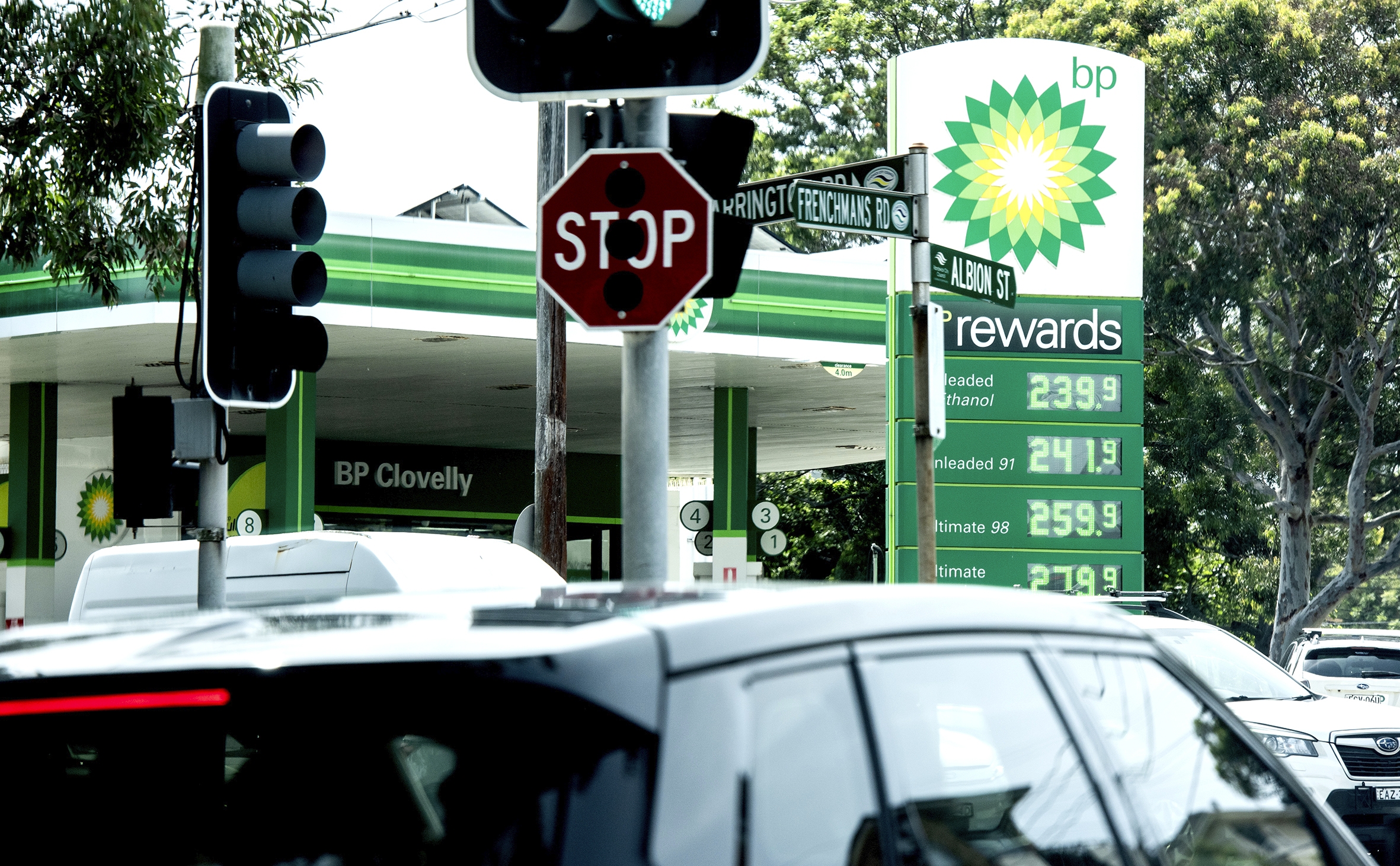 Petrol prices showing BP petrol station in Clovelly 16th March 2026.