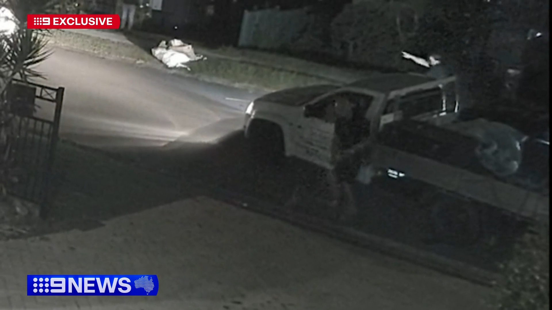 The attack on their own ute lasted three minutes, before the driver fled.