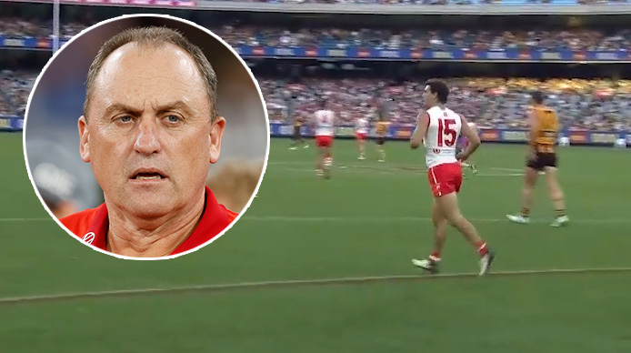 Swans coach John Longmire reacted to reports over Sam Wicks.