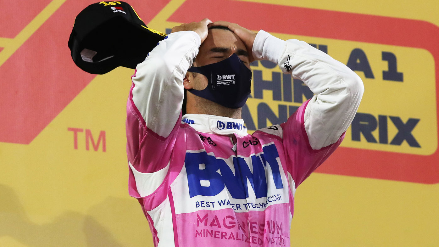 Sergio Perez claims the Sakhir GP. (Getty)