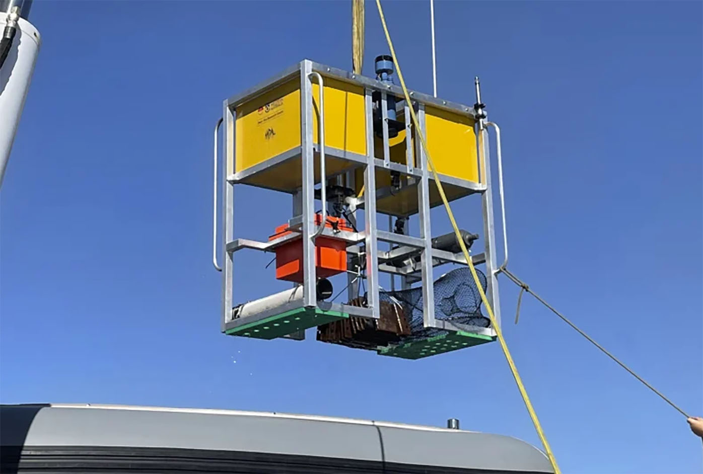 The deep-sea lander complete with a yabby trap used to search the deep Indian ocean. 