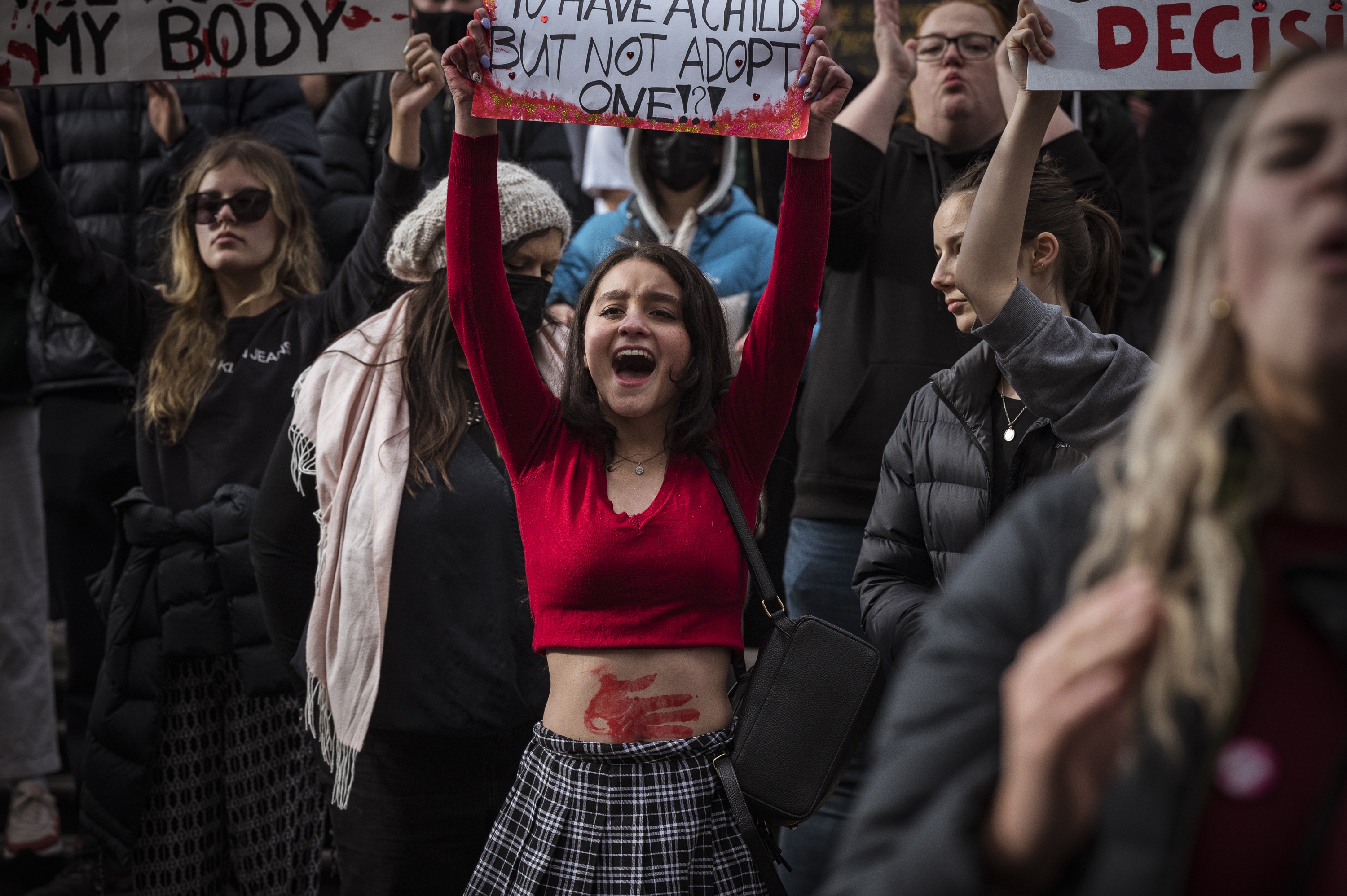 02/07/22 Thousands of furious supporters of abortion rights protested across Melbourne today. Photograph by Chris Hopkins