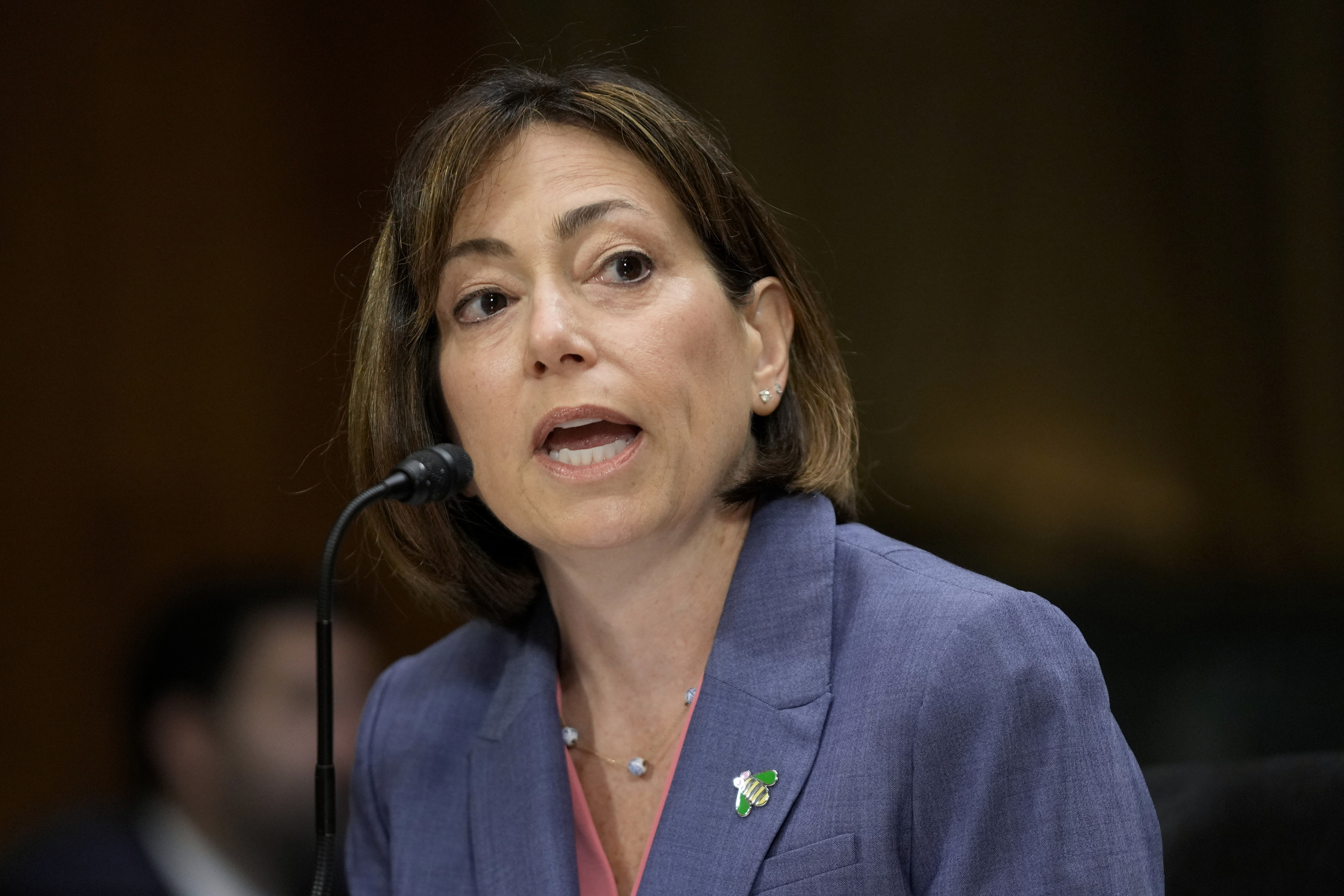 IBM Chief Privacy and Trust Officer Christina Montgomery speaks before a Senate Judiciary Subcommittee on Privacy, Technology and the Law hearing on artificial intelligence, Tuesday, May 16, 2023, on Capitol Hill in Washington
