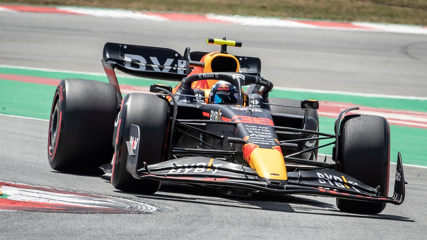 Juri Vips driving for Red Bull during free practice in Spain earlier this year.