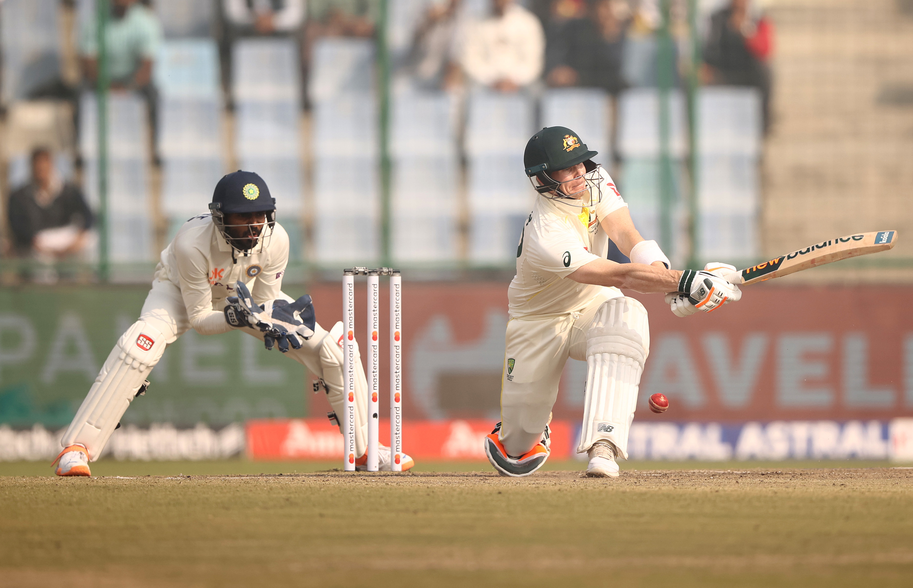 Steve Smith of Australia is out LBW by Ravichandran Ashwin of India during day three of the Second Test match in the series between India and Australia at Arun Jaitley Stadium on February 19, 2023 in Delhi, India. (Photo by Robert Cianflone/Getty Images)