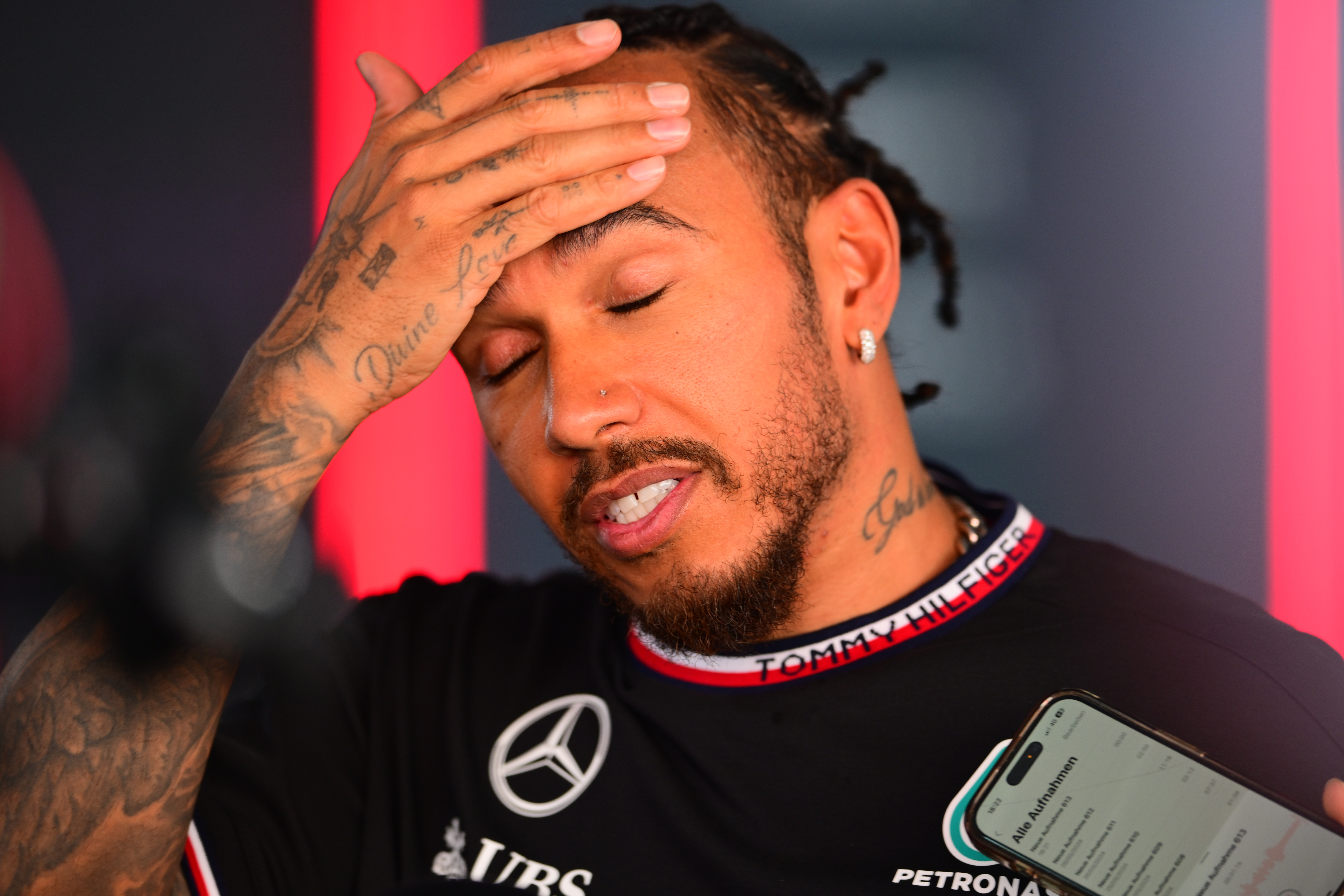 Lewis Hamilton of Mercedes-AMG Petronas F1 Team at the Spanish GP, the 10th round of the Formula 1 World Championship 2024, in Circuit de Catalunya, Montemelo, Catalunya, Spain, on June 21, 2024. (Photo by Andrea Diodato/NurPhoto via Getty Images)