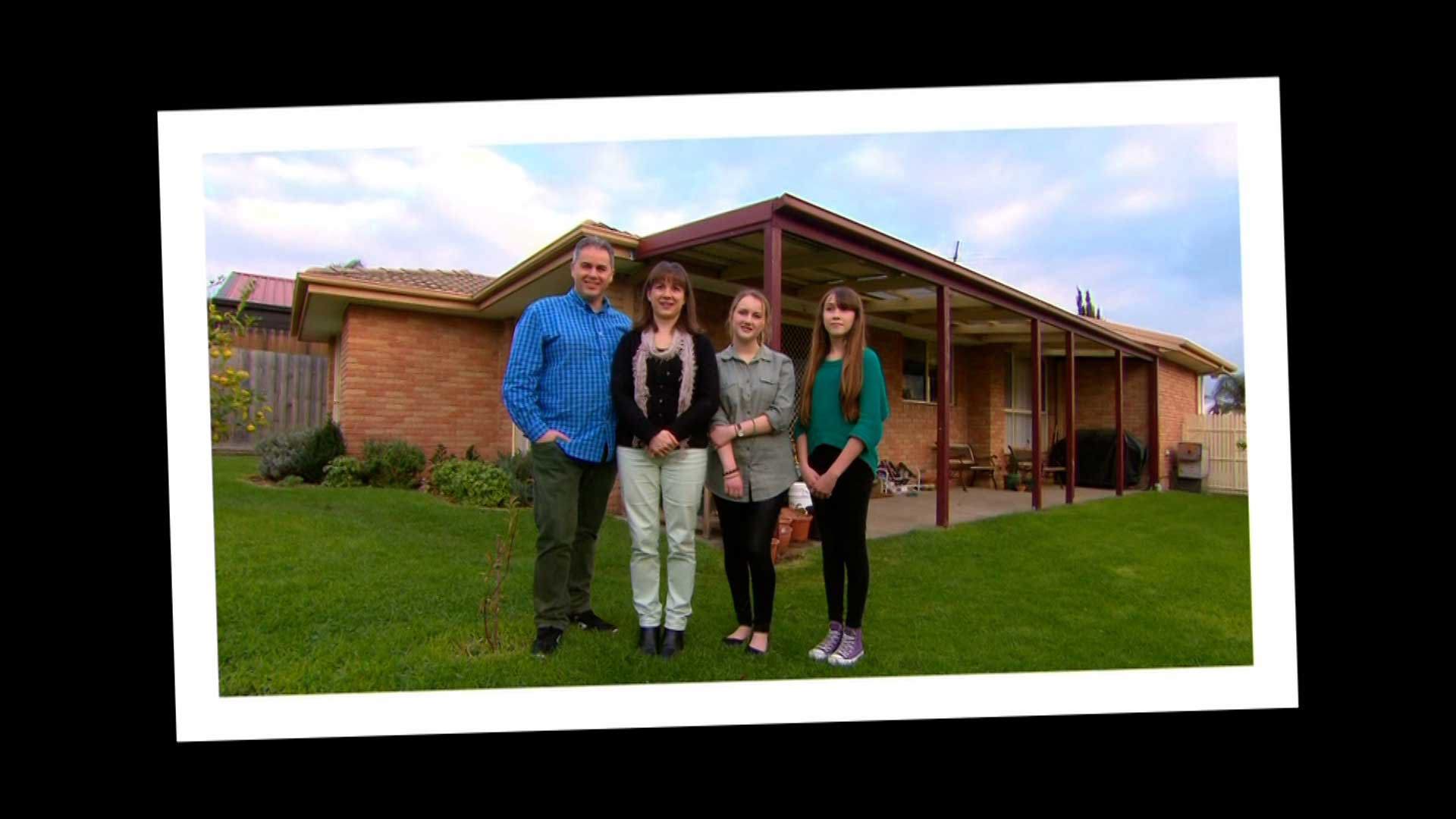 Darren and Wendy Gower, pictured with their two daughters on A Current Affair in 2014.