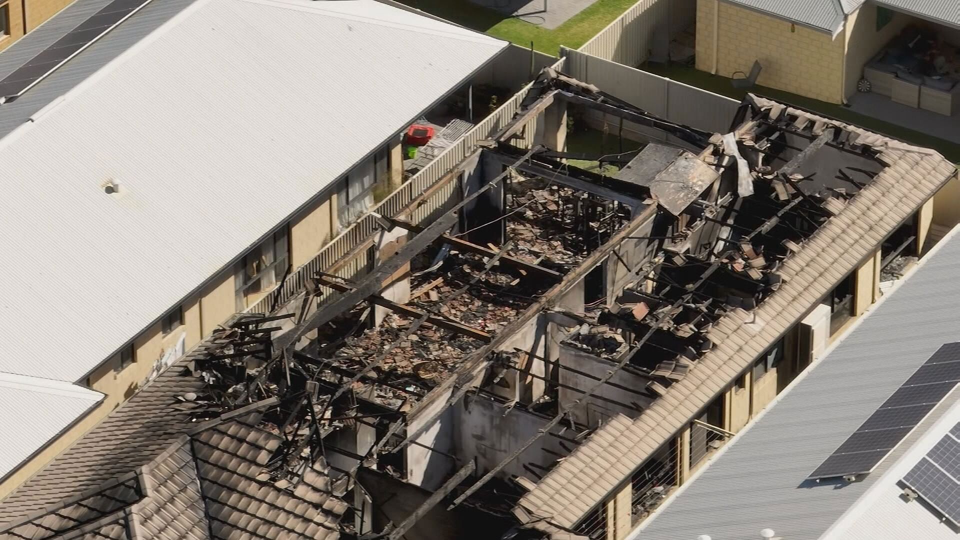 The fire completely gutted the property north of Perth.