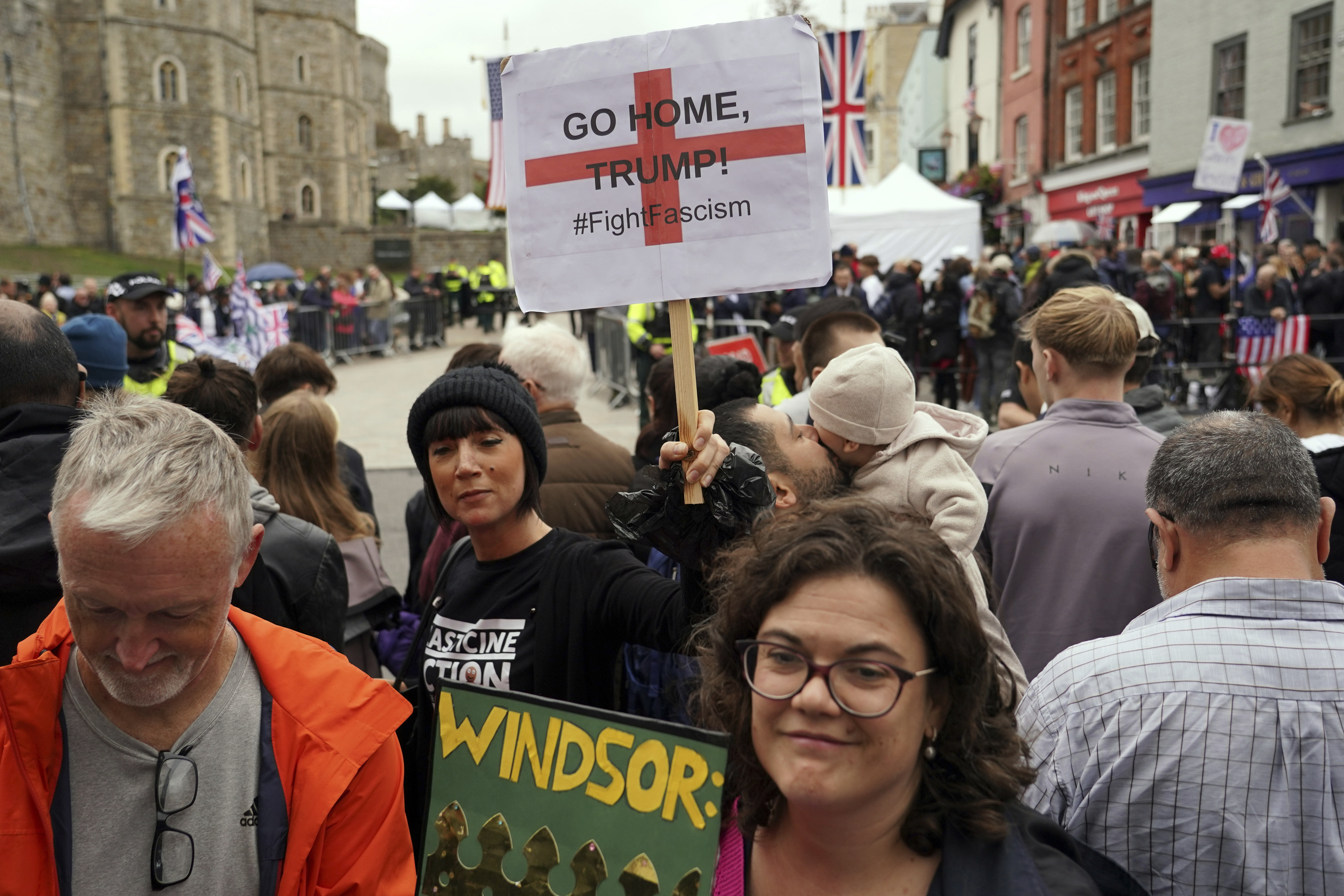 Protesters gather in Windsor