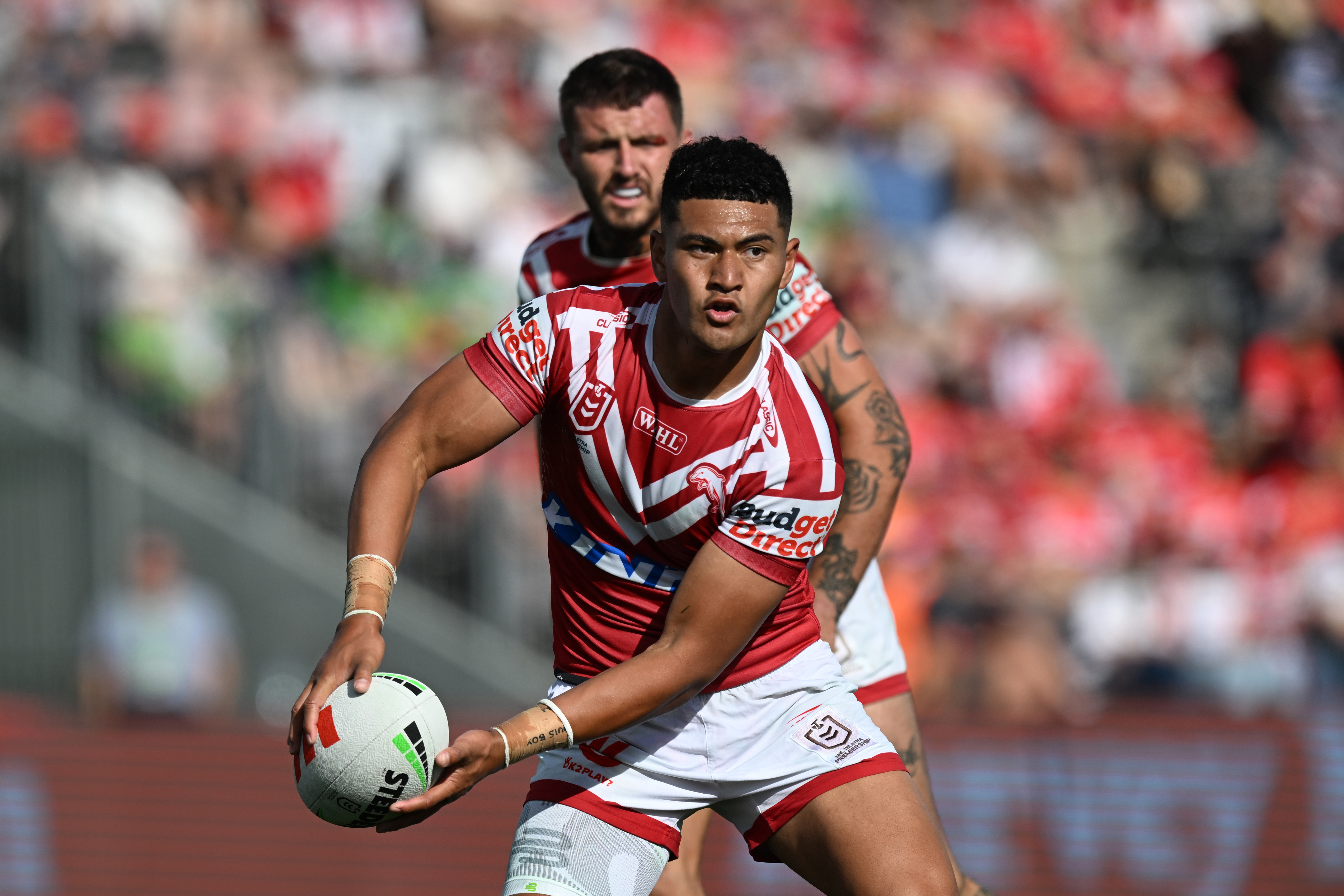 Isaiya Katoa in action for the Dolphins.