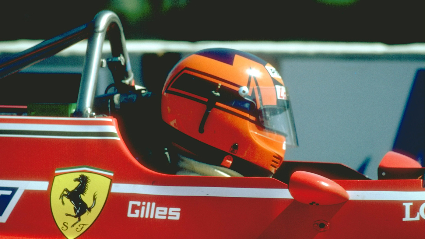 Gilles Villeneuve behind the wheel of his Ferrari.