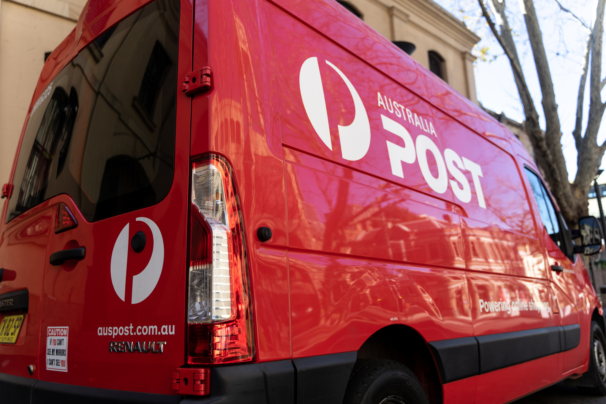 Australia post delivery truck at The Rocks street. Sydney, NSW, Australia. 03 August 2021.