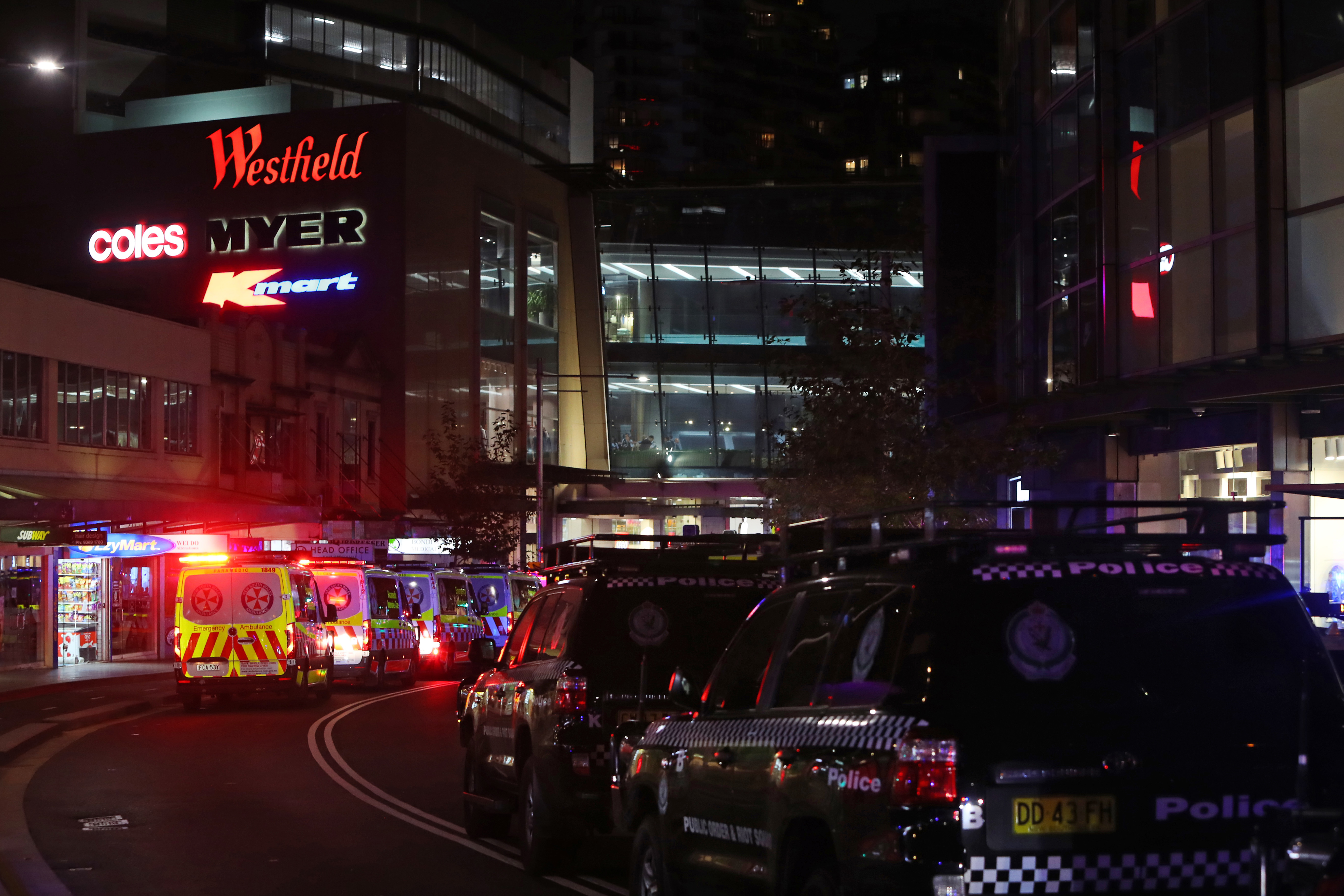 A heavy emergency services presence remains at Westfield Bondi Junction in Sydney's east.