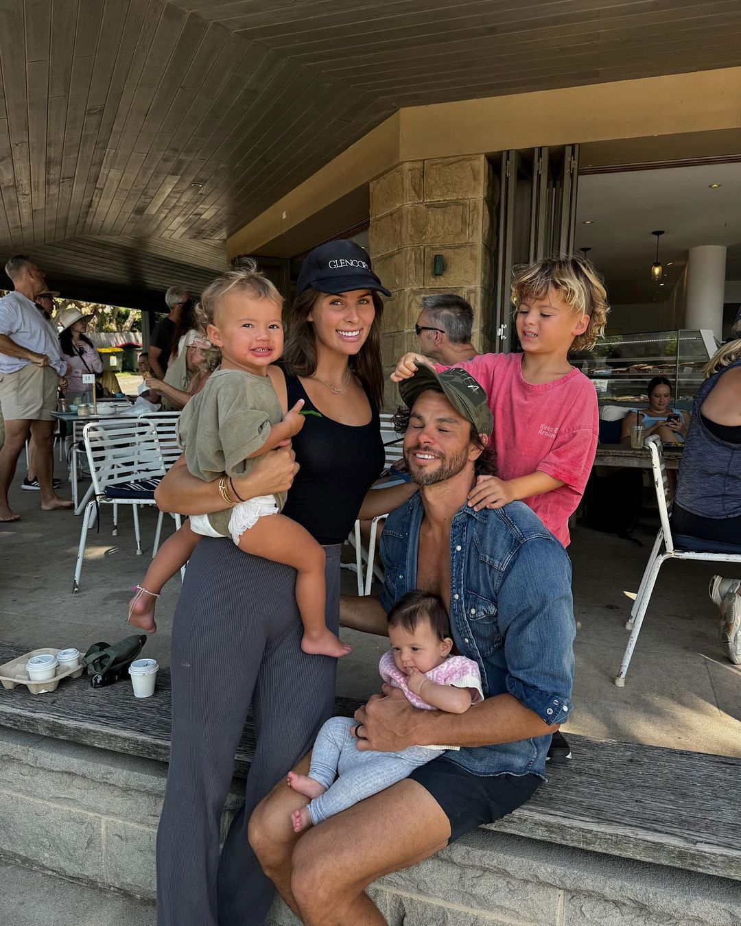 Indy Clinton with her husband, Ben Azar and children, Navy, Bambi and Soul.