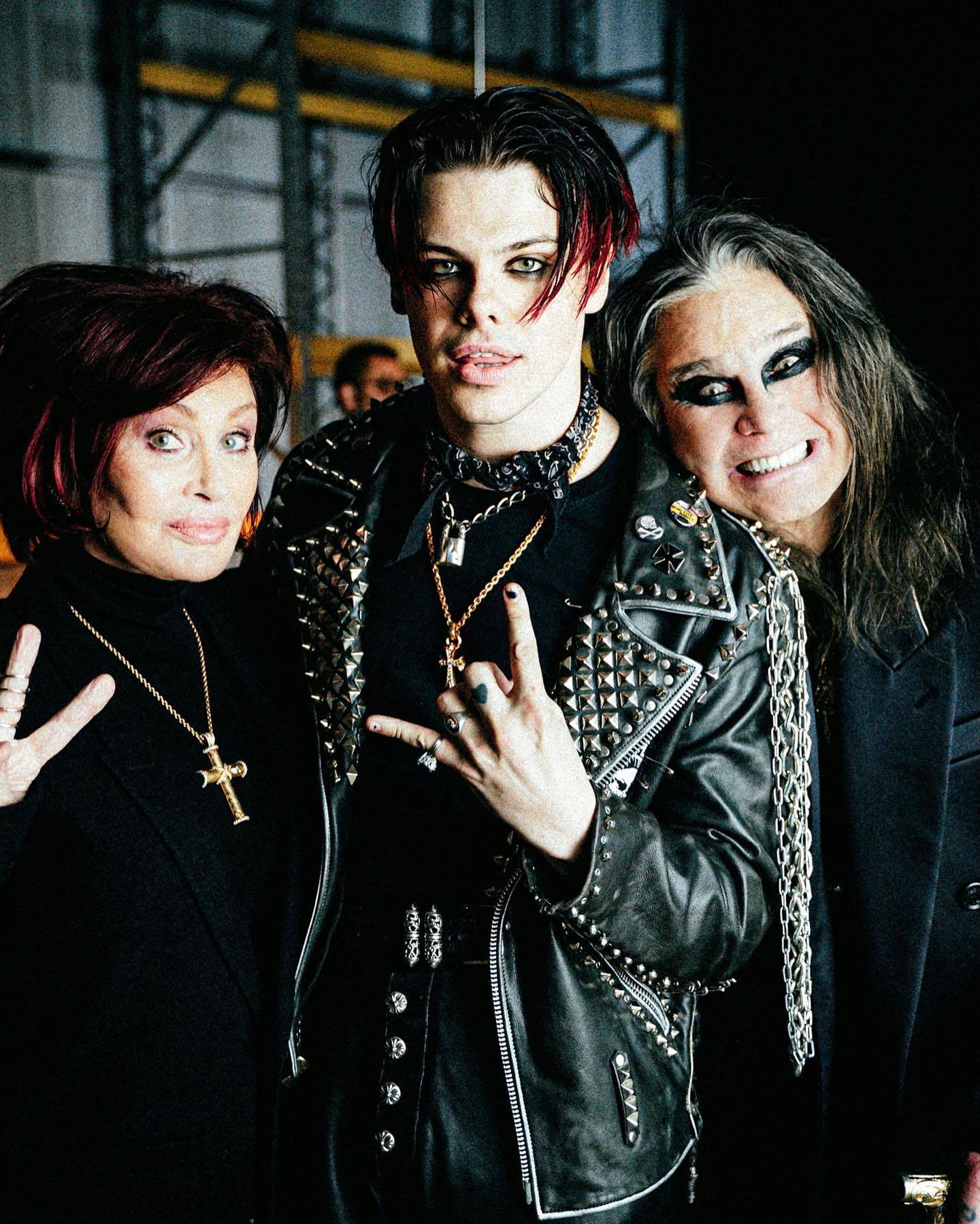 Sharon Osbourne, Dominic Harrison and Ozzy Osbourne