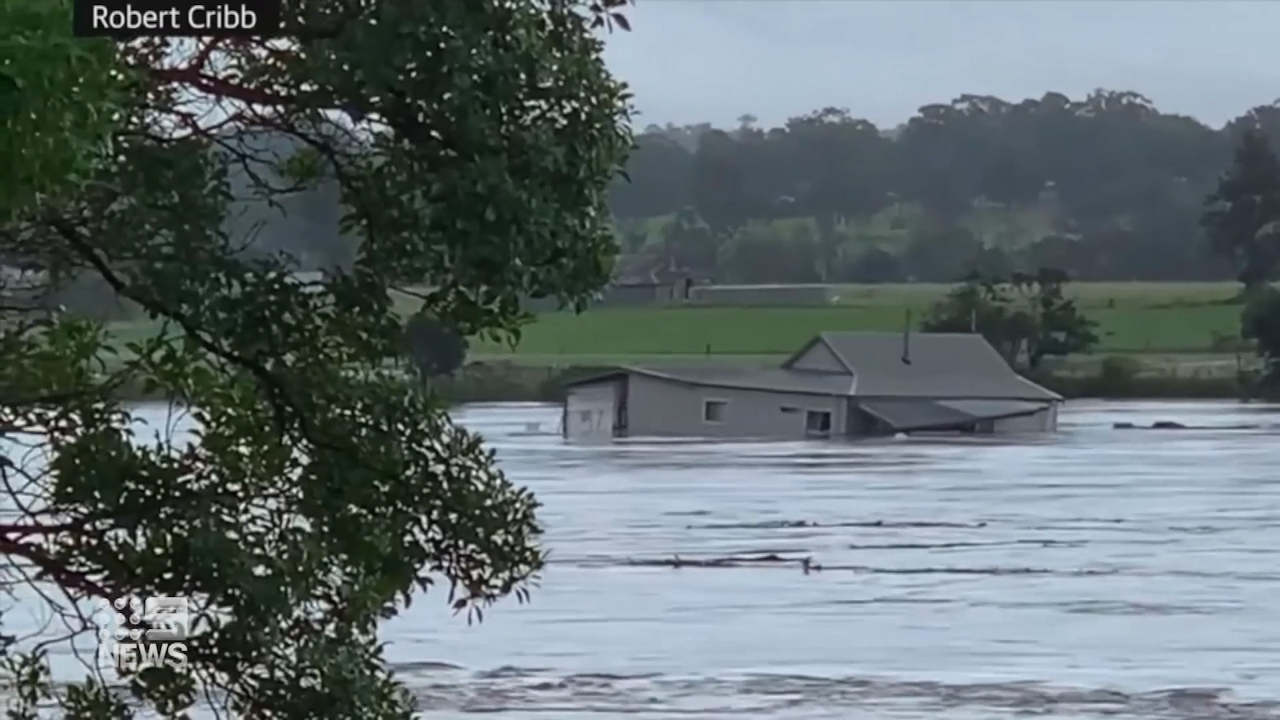 Sarah and Joshua Edge's home swept away in the NSW floods.