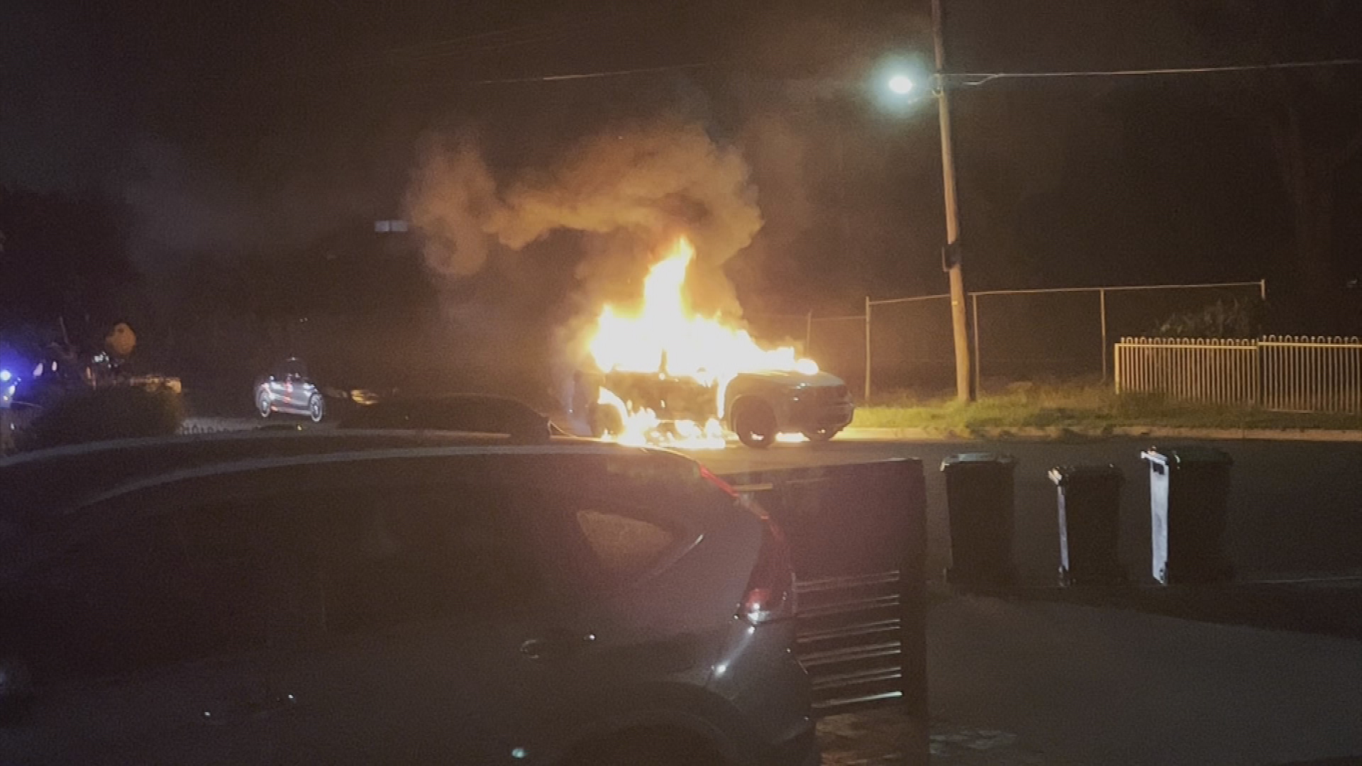 A stolen car was allegedly set alight in South Granville overnight.