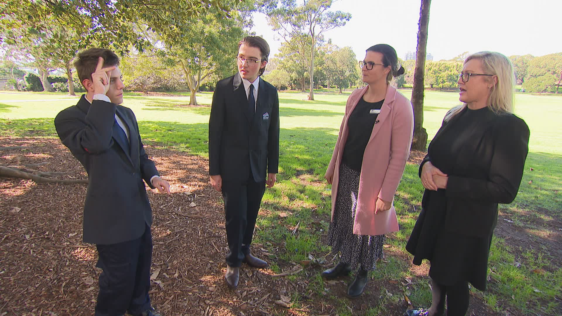 Kincumber High School students using Auslan