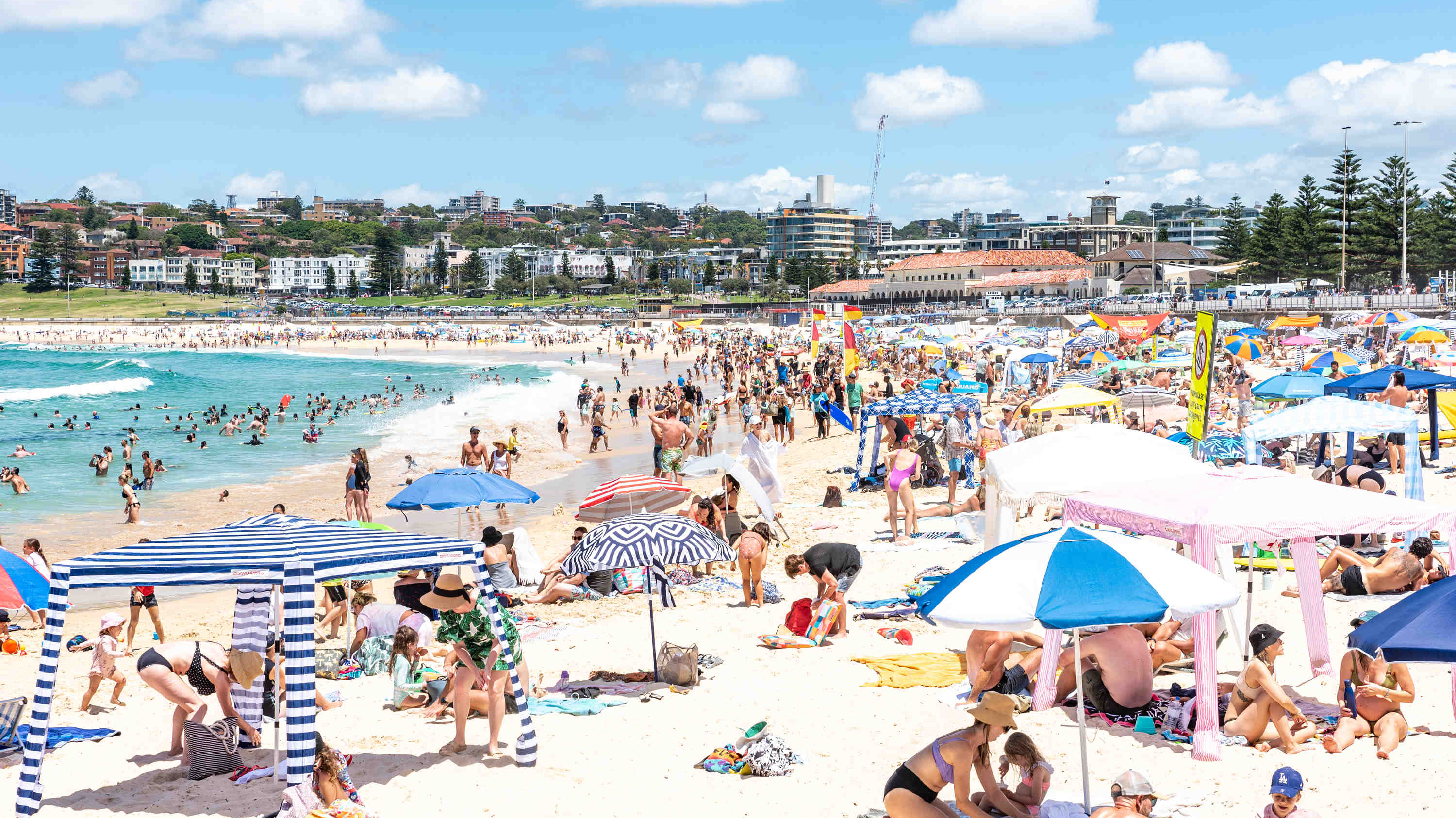 Crowds at Sydney's Bondi Beach.