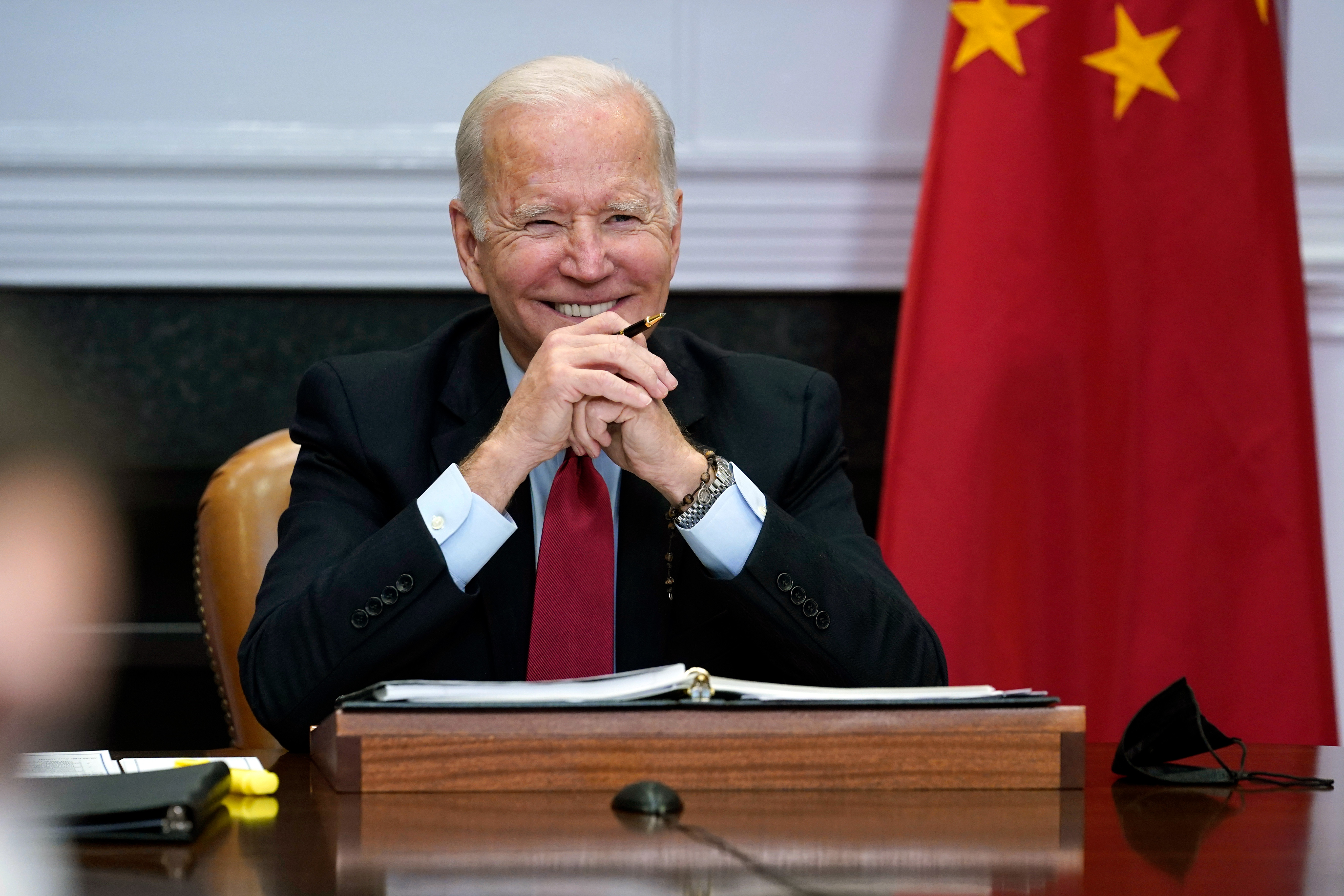 President Joe Biden meets virtually with Chinese President Xi Jinping
