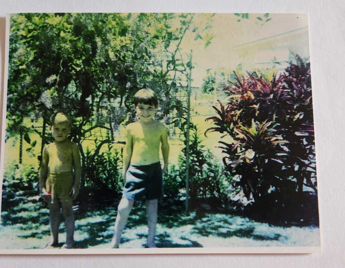Tony David, pictured with his younger brother, who was also a haemophiliac and also contracted hepatitis through donor blood products. 