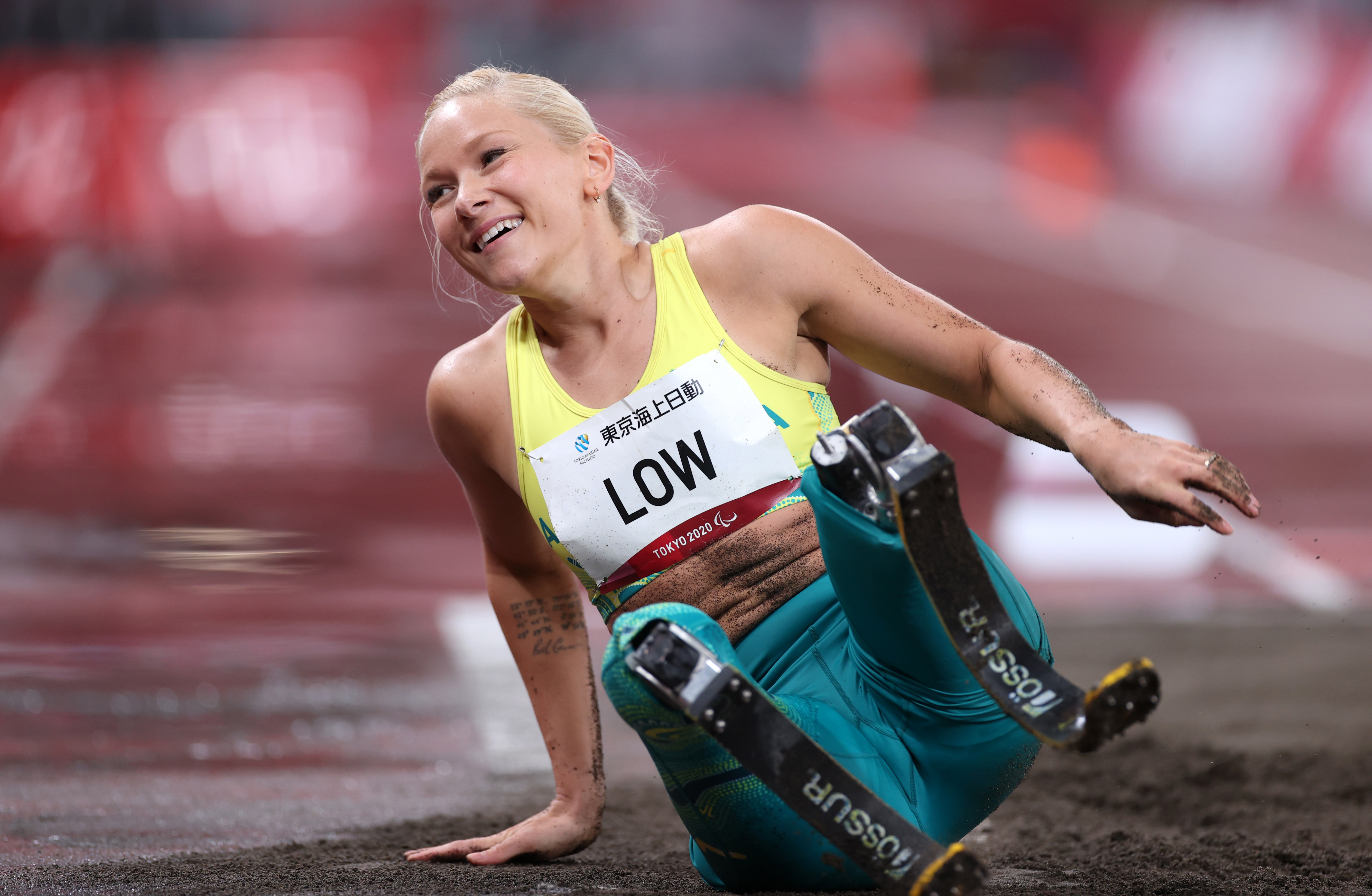 Vanessa Low of Team Australia competes in the Womens Long Jump - T63 Final on day 9 of the Tokyo 2020 Paralympic Games at Olympic Stadium on September 02, 2021 in Tokyo, Japan. (Photo by Alex Pantling/Getty Images)