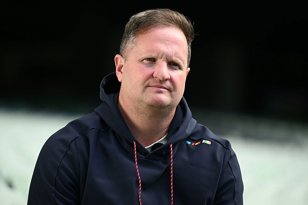 Director of England Mens Cricket Rob Key speaks to the media.