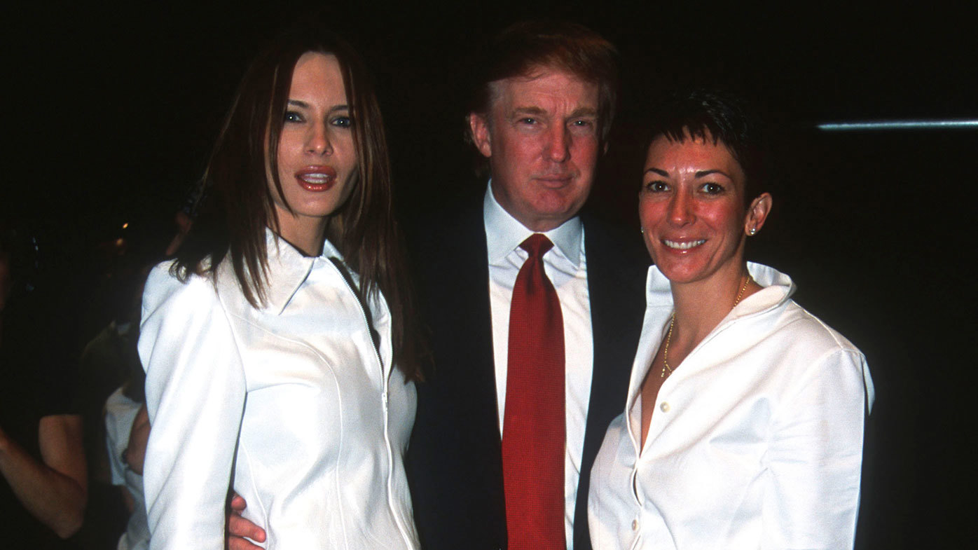 Donald Trump with his now-wife Melania, and friend Ghislaine Maxwell in 2000.