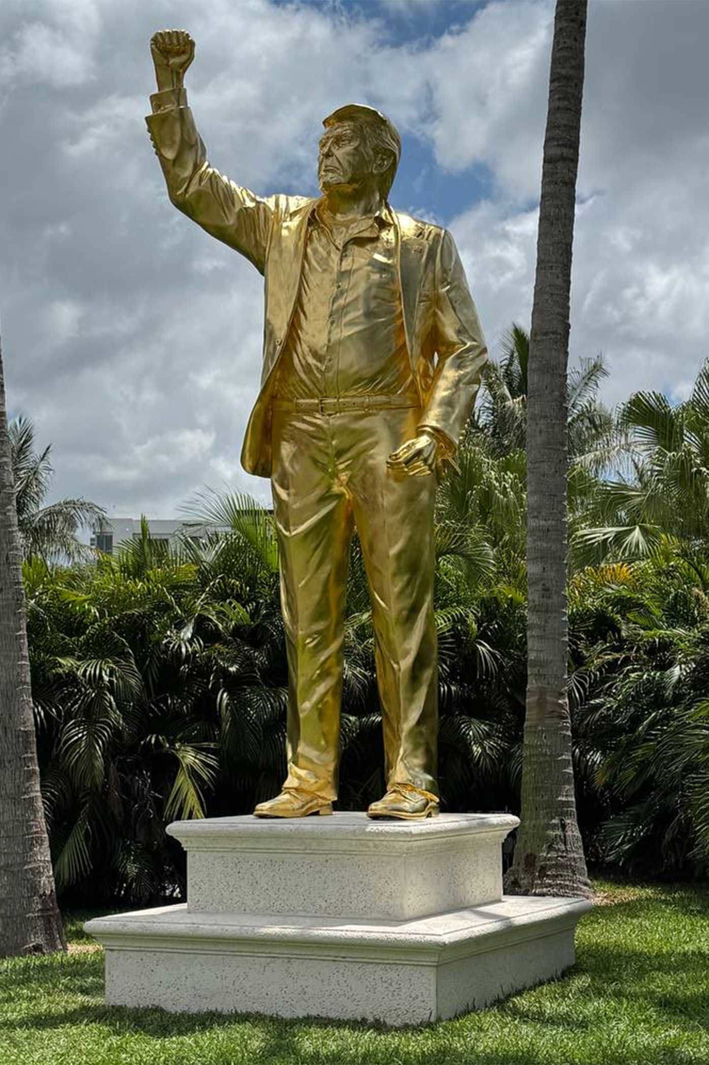 The Donald Trump statue on display at Doral.