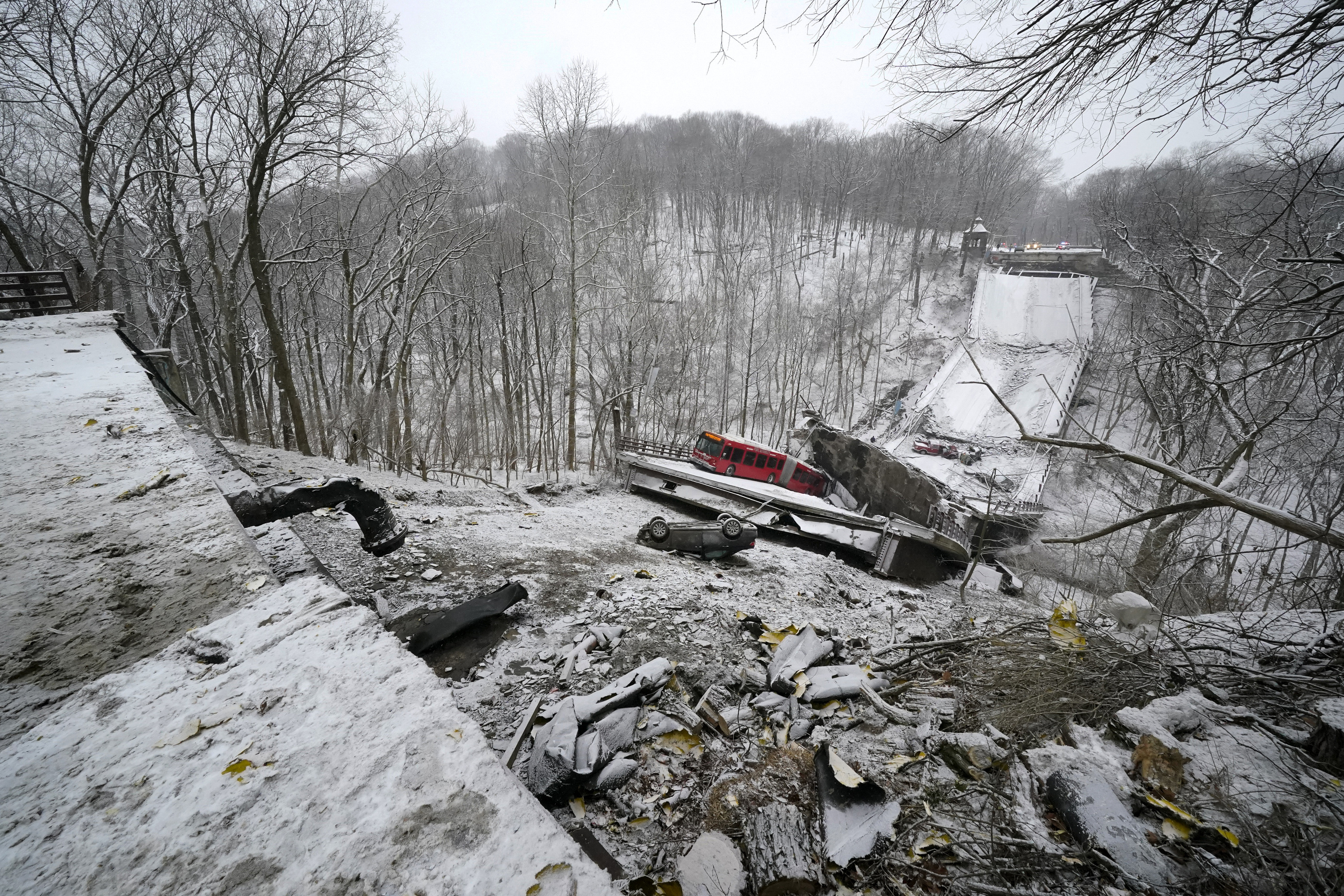 Bridge collapse Pittsburgh, US January 28, 2022