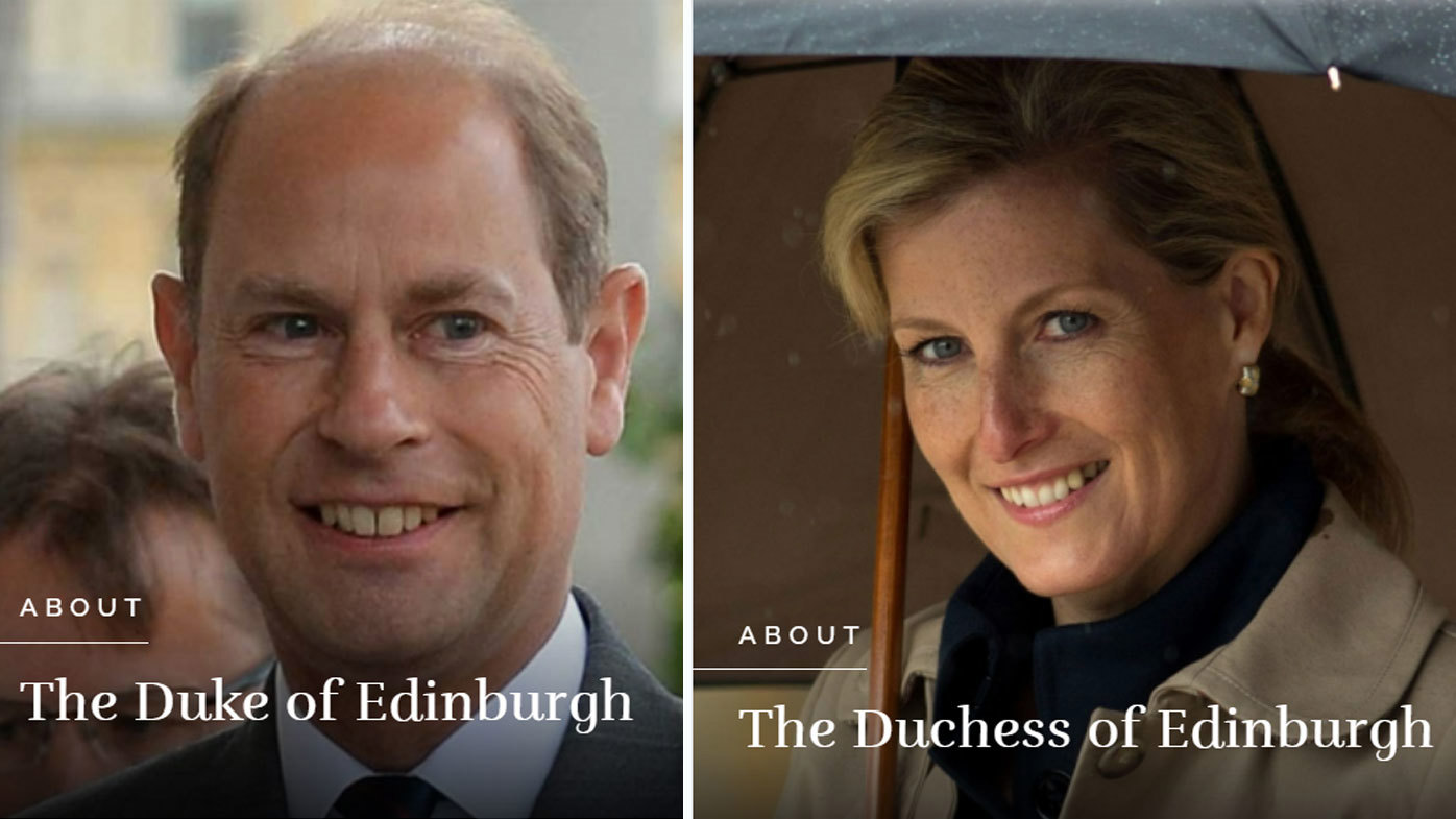 The royal website has already been updated to reflect the changes to Prince Edward and Sophie's titles as the new Duke and Duchess of Edinburgh