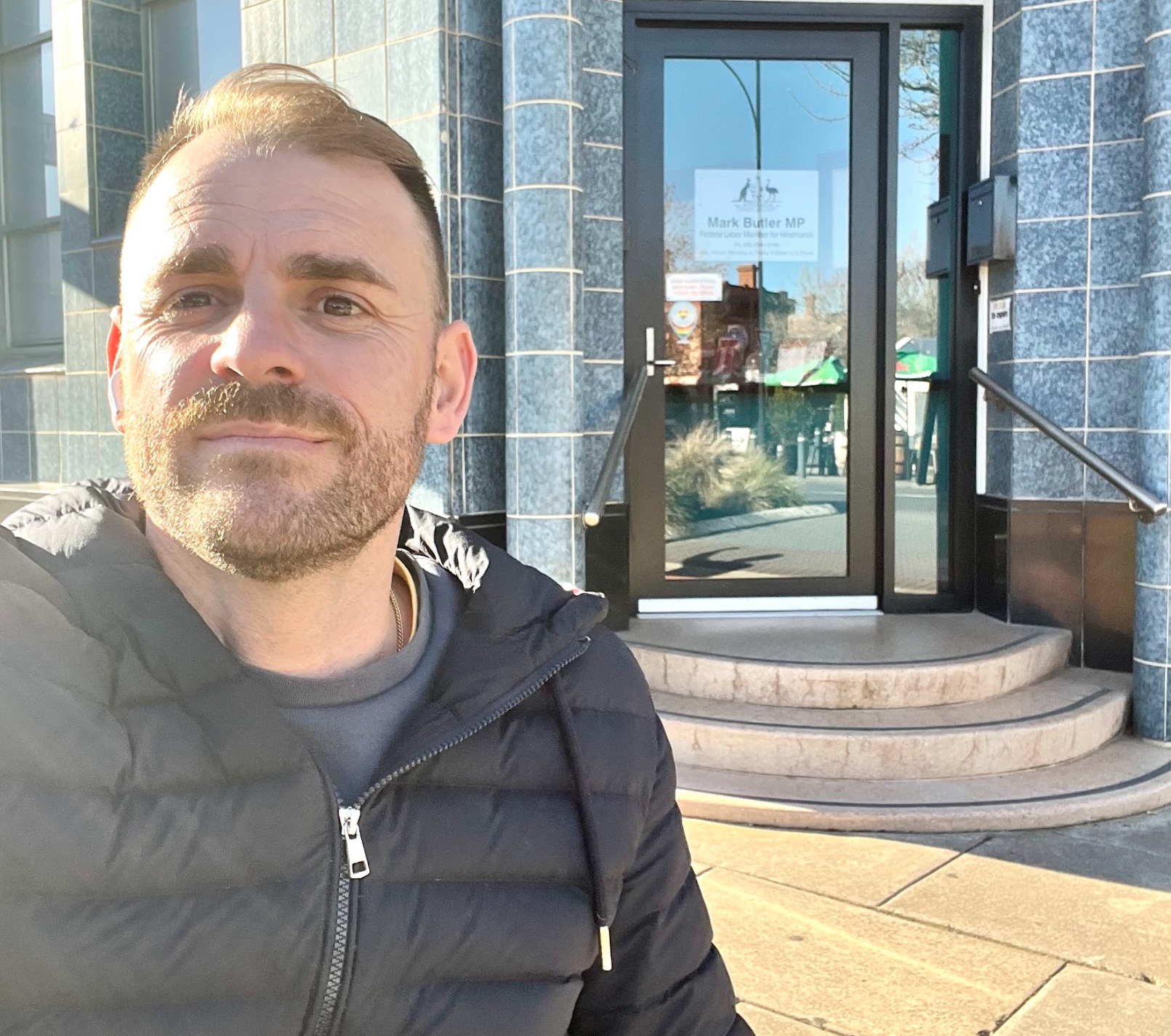 Shane Hryhorec has been using a wheelchair for the past 18 years and ran into an ironic and glaring issue at Health and Disability Minister Mark Butler's office in Port Adelaide.
