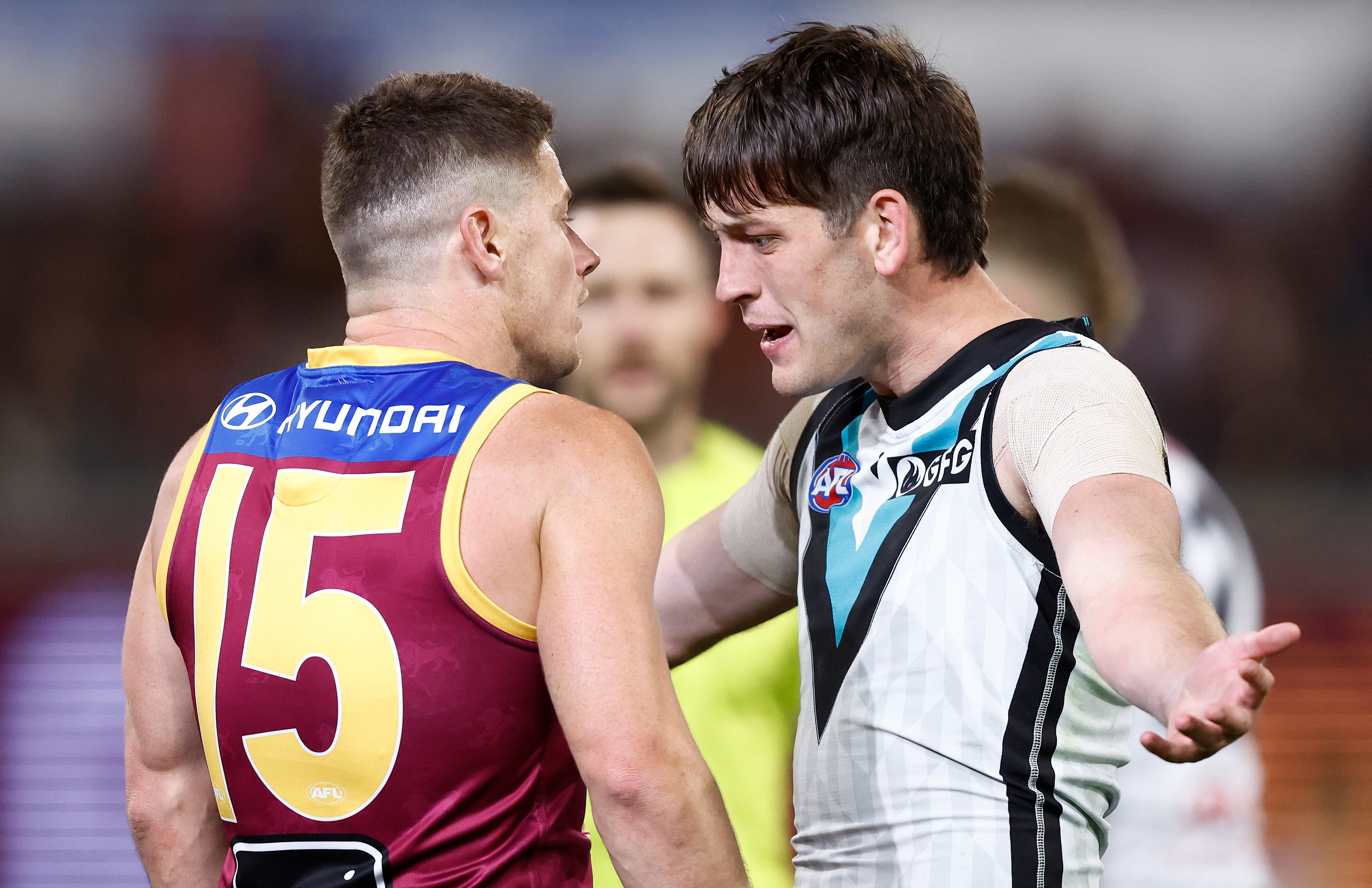 Dayne Zorko and Zak Butters go head to head.