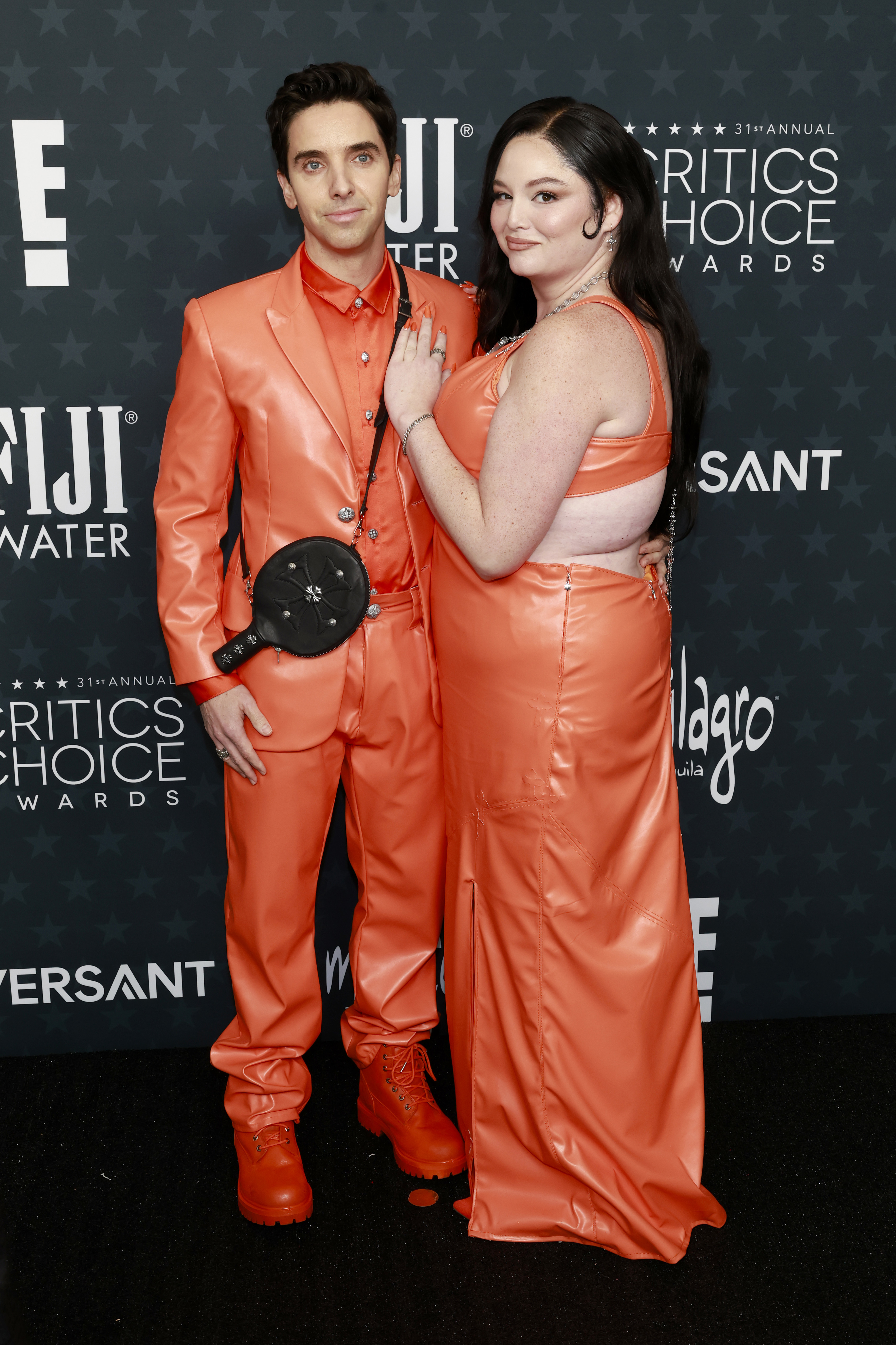 Paul W. Downs and Megan Stalter dressed as Timothee Chalamet and Kylie Jenner at the Critics Choice Awards