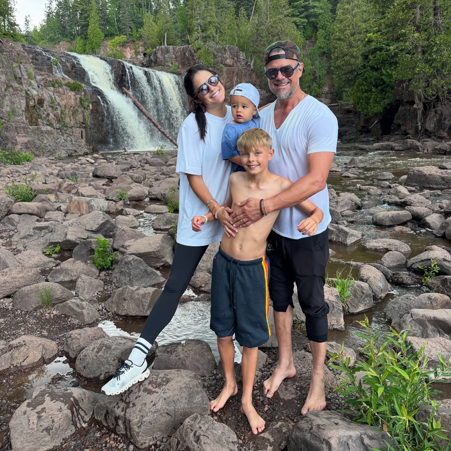 Josh Duhamel pictured with his family in Minnesota