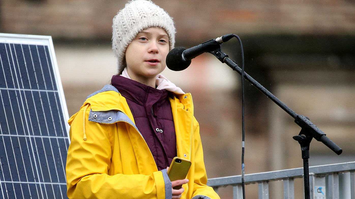 Greta Thunberg speaks at the Bristol Youth Strike 4 Climate protest at College Green in Bristol