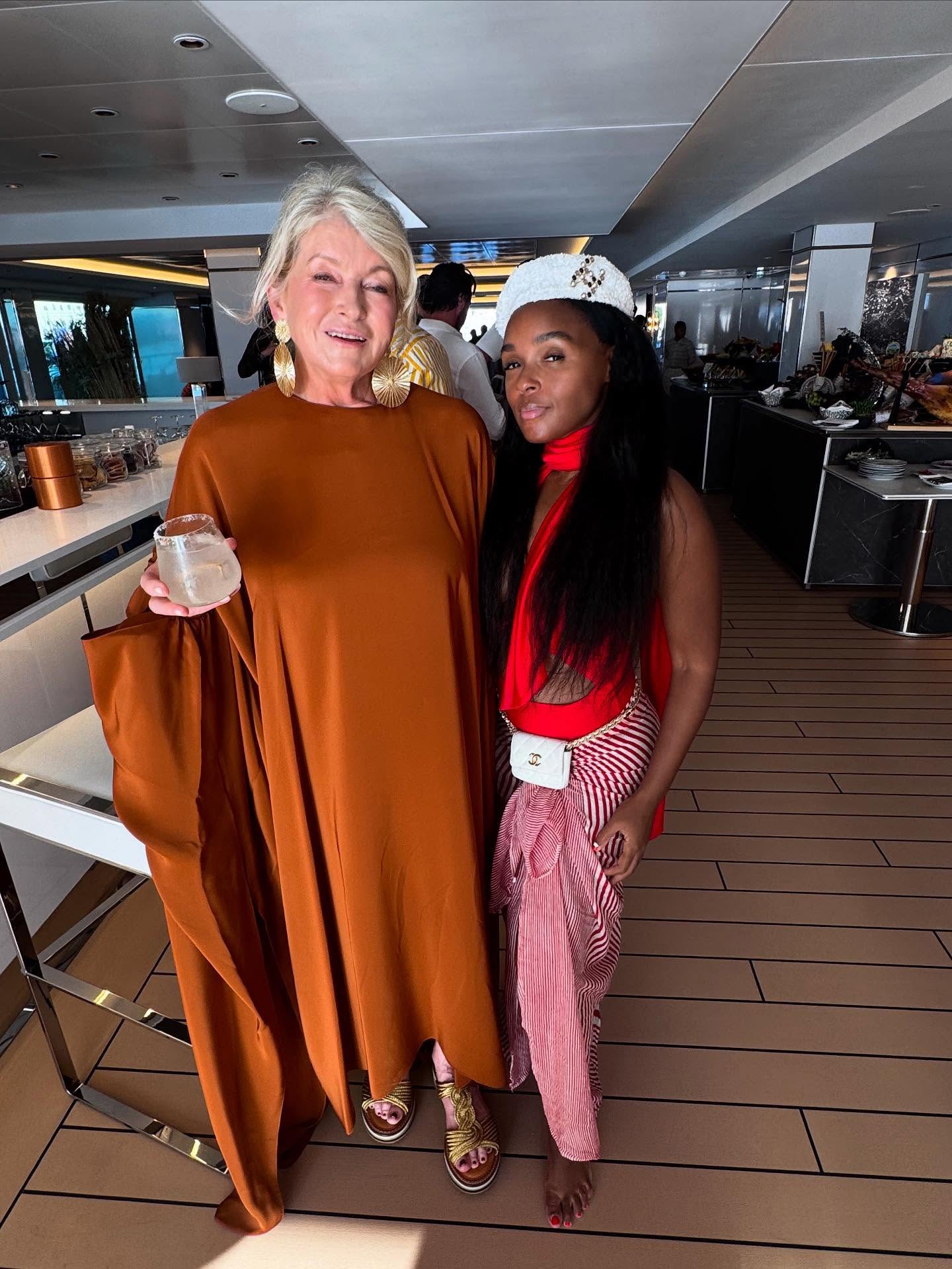 Martha Stewart and Janelle Monae on the Ritz Carlton superyacht