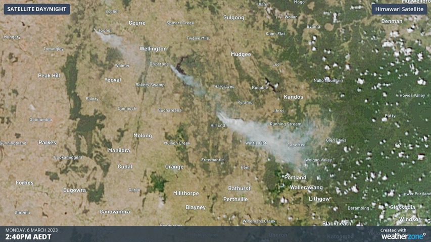 Smoke plumes from NSW bushfires seen from an aerial vision.