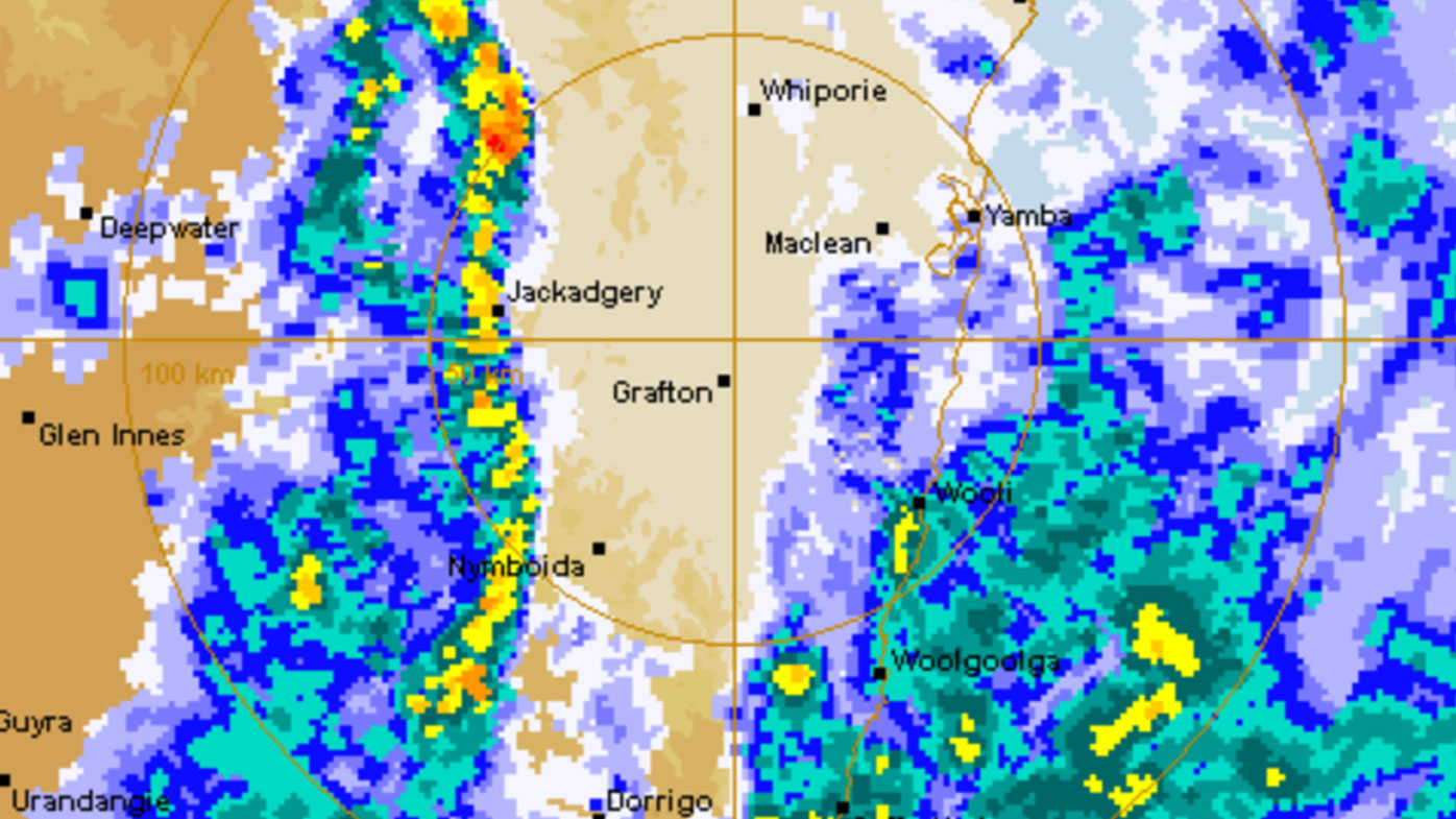 The rain radar over northern NSW.