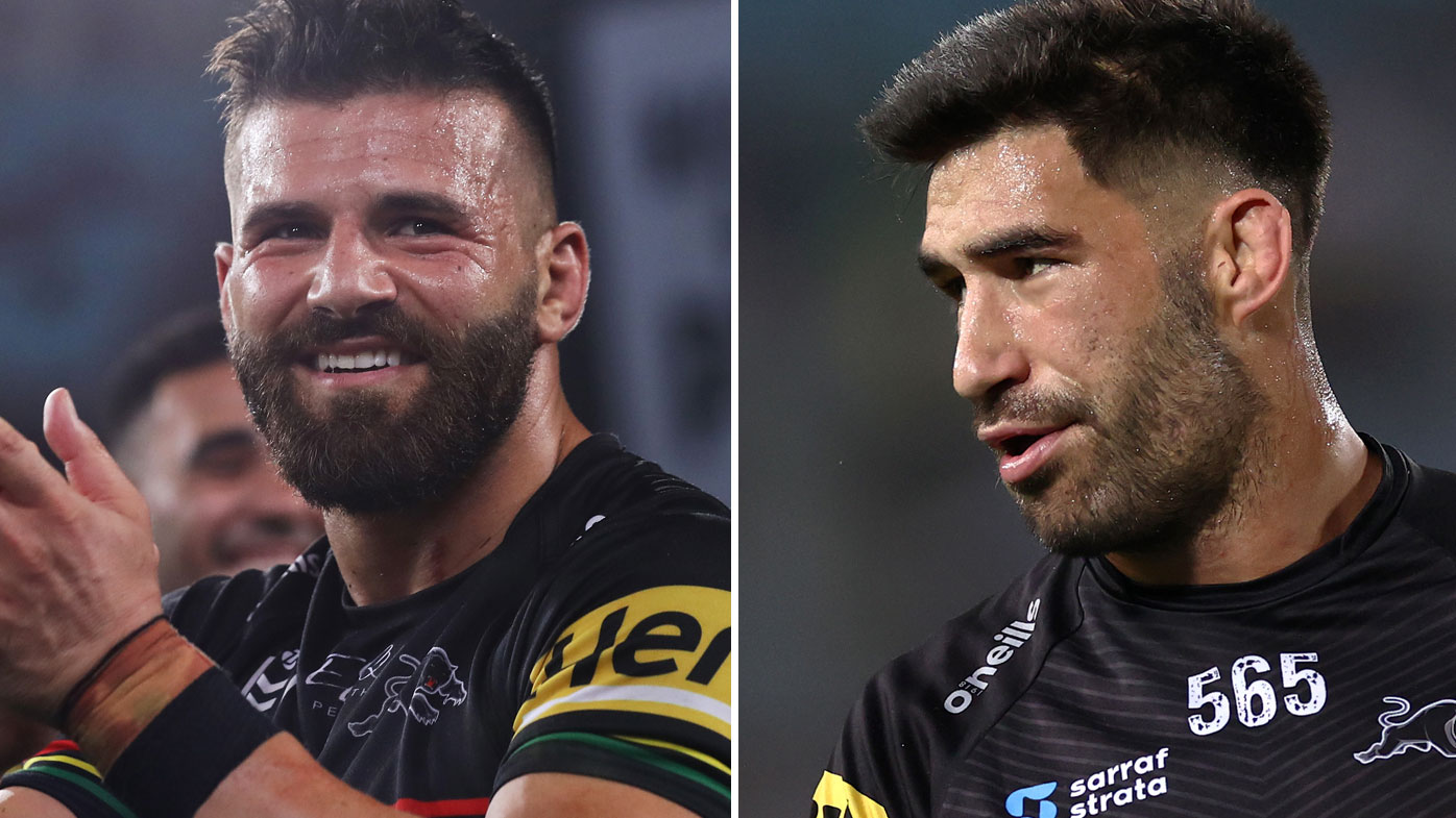 Josh Mansour and James Tamou are the best of mates on the field. (Getty)