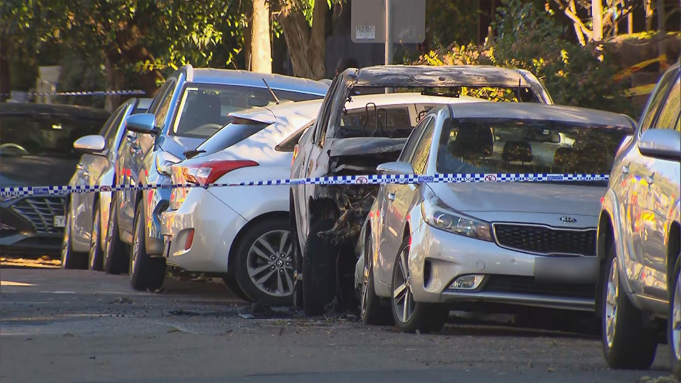 Burnt out car at Dulwich Hill