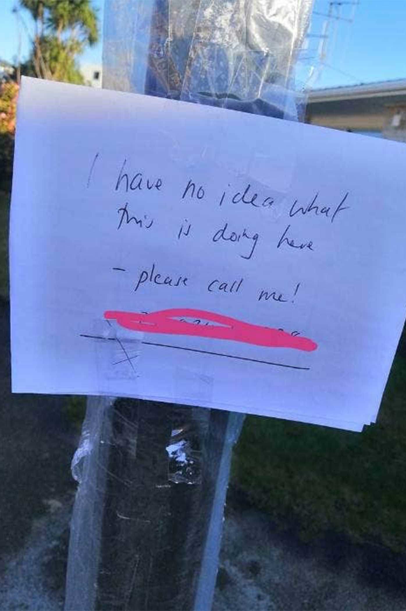 There's no indication why the pole was placed there, or who did it.