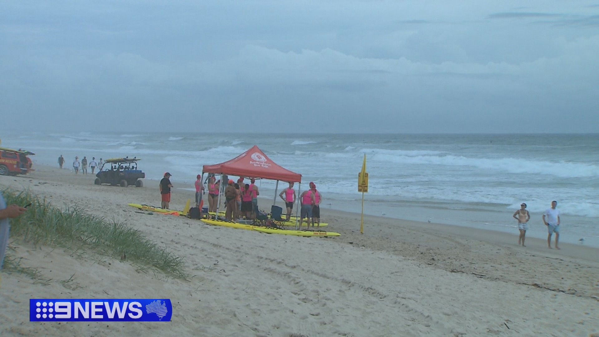 A young surf lifesaving trainee has been rushed to hospital after nearly drowning during a routine exercise on a Gold Coast beach.