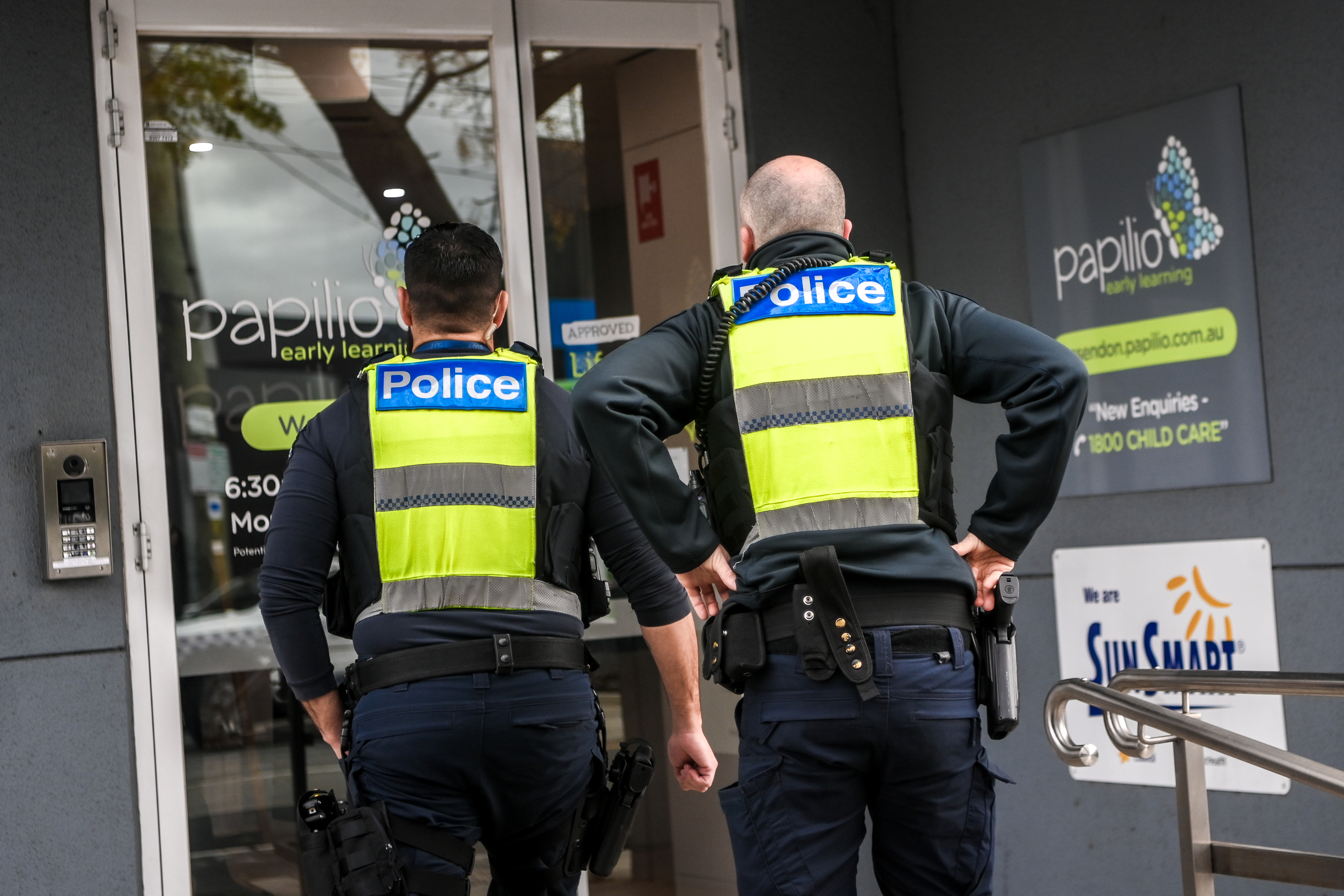 Police visit Papilio Early Learning in Essendon this week.