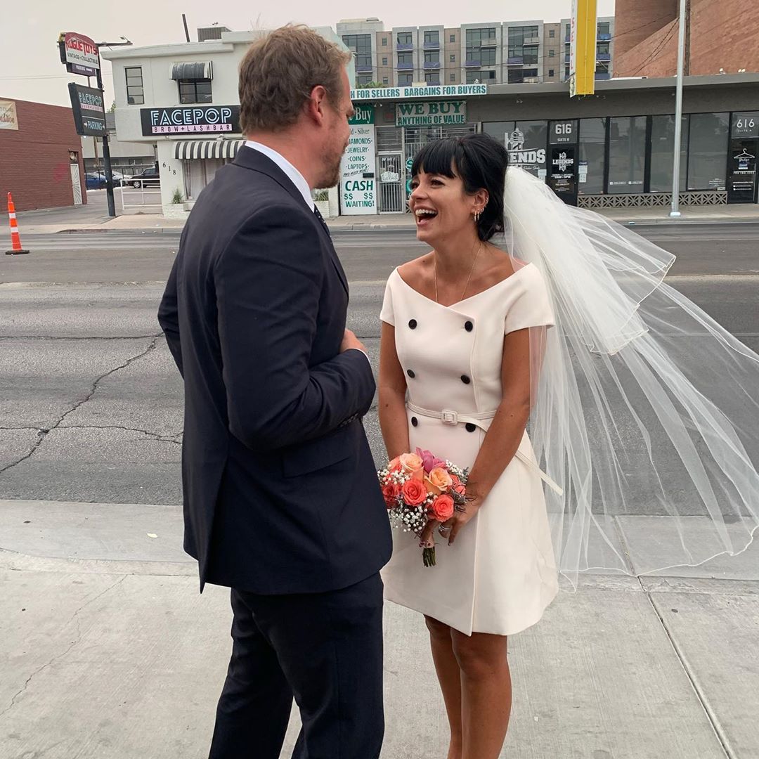 short wedding dress and veil