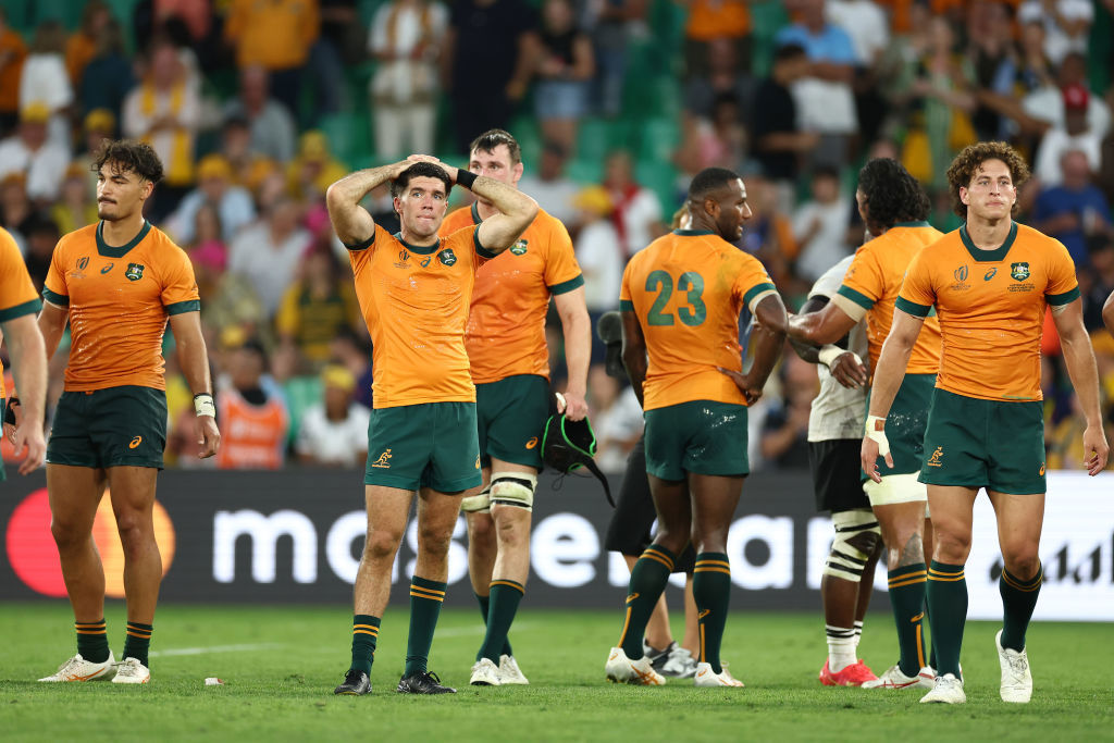 Ben Donaldson of Australia looks dejected.