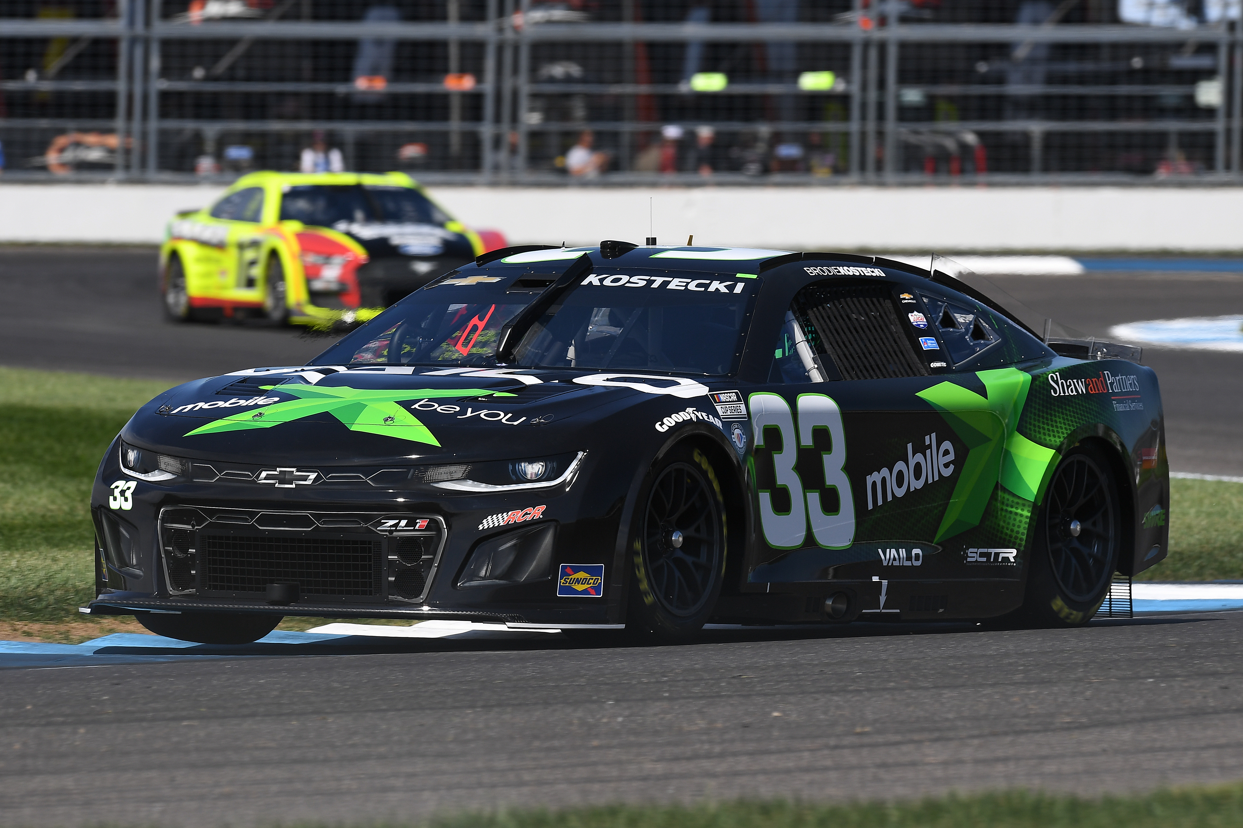 Brodie Kostecki in the No.33 Richard Childress Racing Chevrolet Camaro at the Indianapolis Motor Speedway in 2023.
