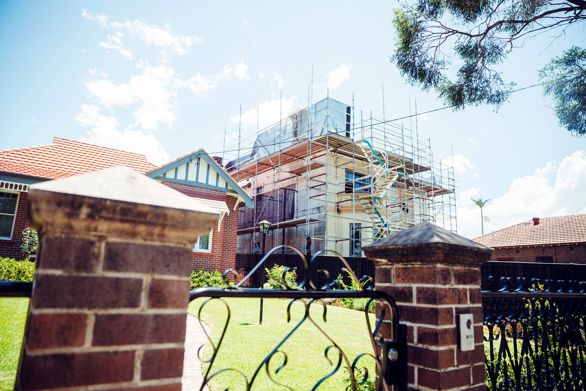 A housing property construction site.