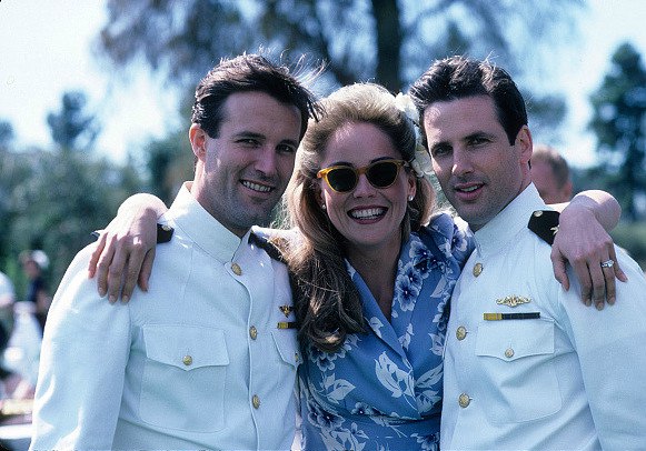 L-R: Michael Woods, Sharon Stone and Hart Bochner in miniseries War and Remembrance (1988).